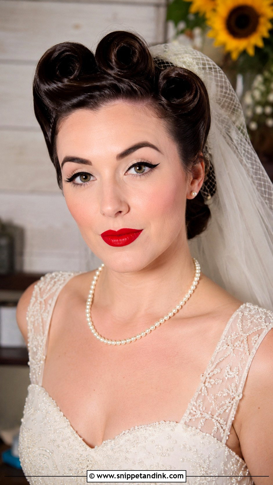 Vintage Victory Roll Updo - Snippet and Ink - 25 Wedding Upstyles