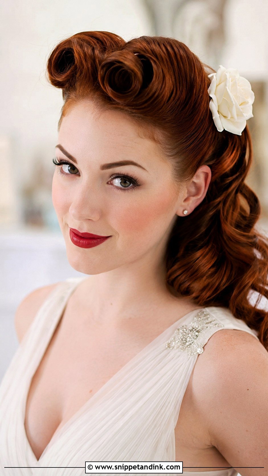 Vintage Victory Rolls - Snippet and Ink - 25 Engagement Bride Hairstyle Ideas