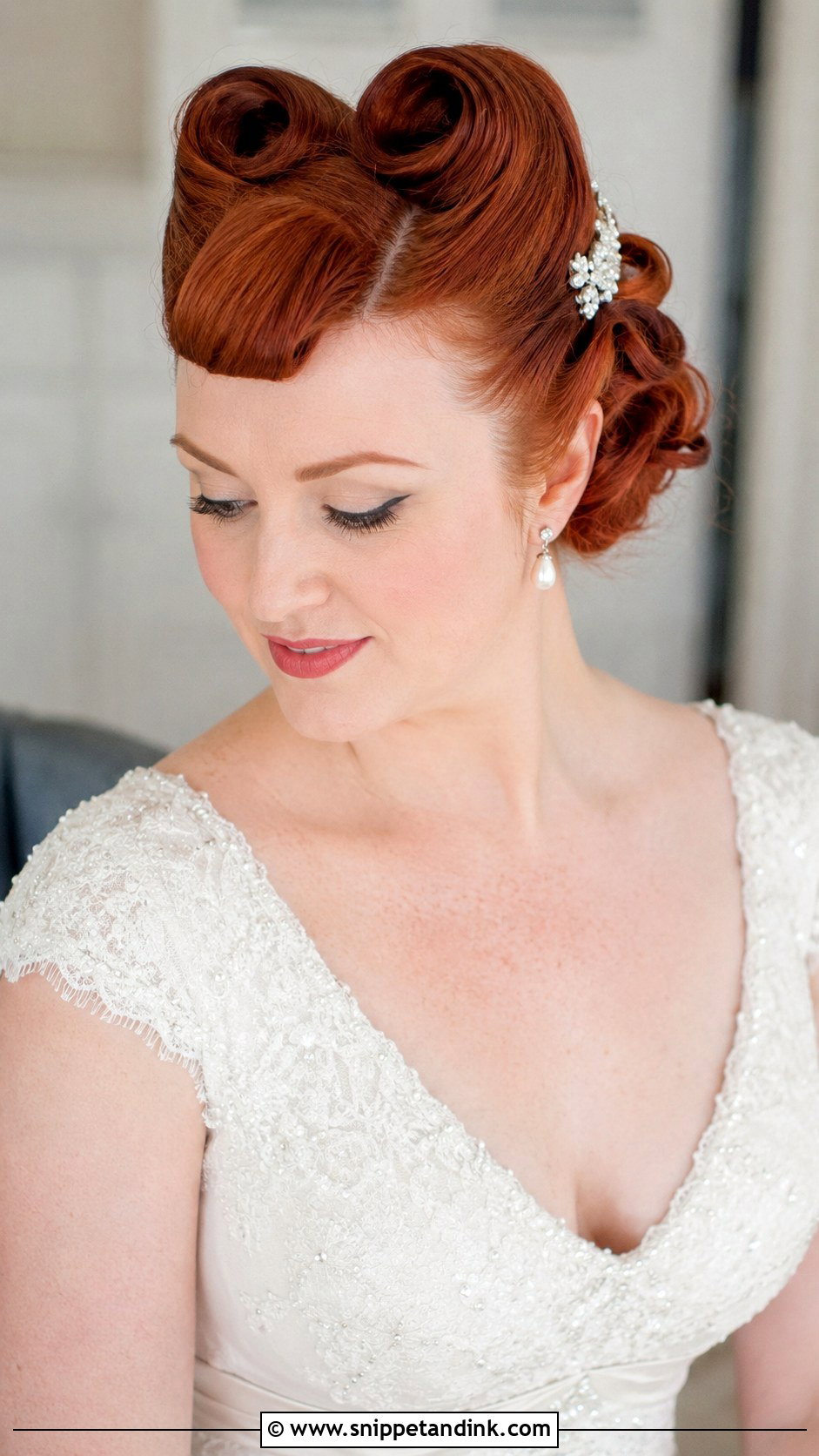 Vintage Victory Rolls - Snippet and Ink - 25 Fine Hair Wedding Updo Ideas