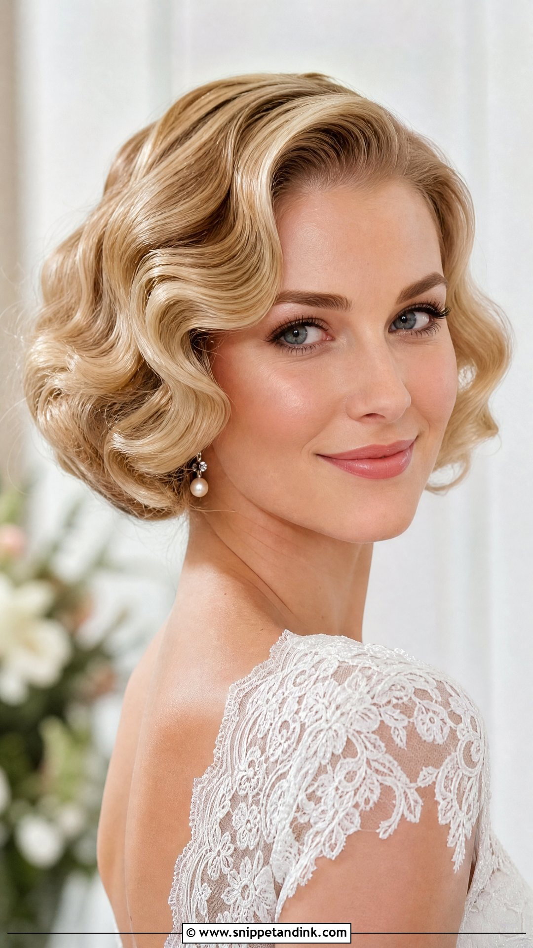 Vintage Wave Wedding Bob - Snippet and Ink - 20 Wedding Hair Bob Length Ideas