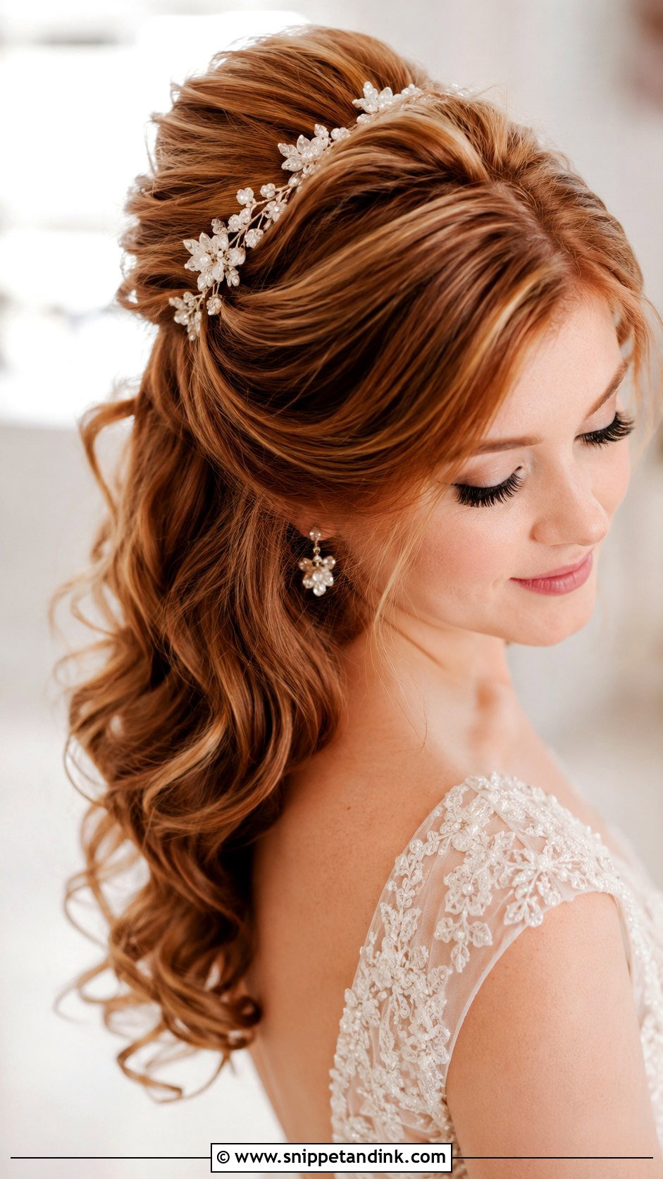 Vintage Waves Half Up With Bouffant - Snippet and Ink - 25 Vintage Waves Wedding Hair