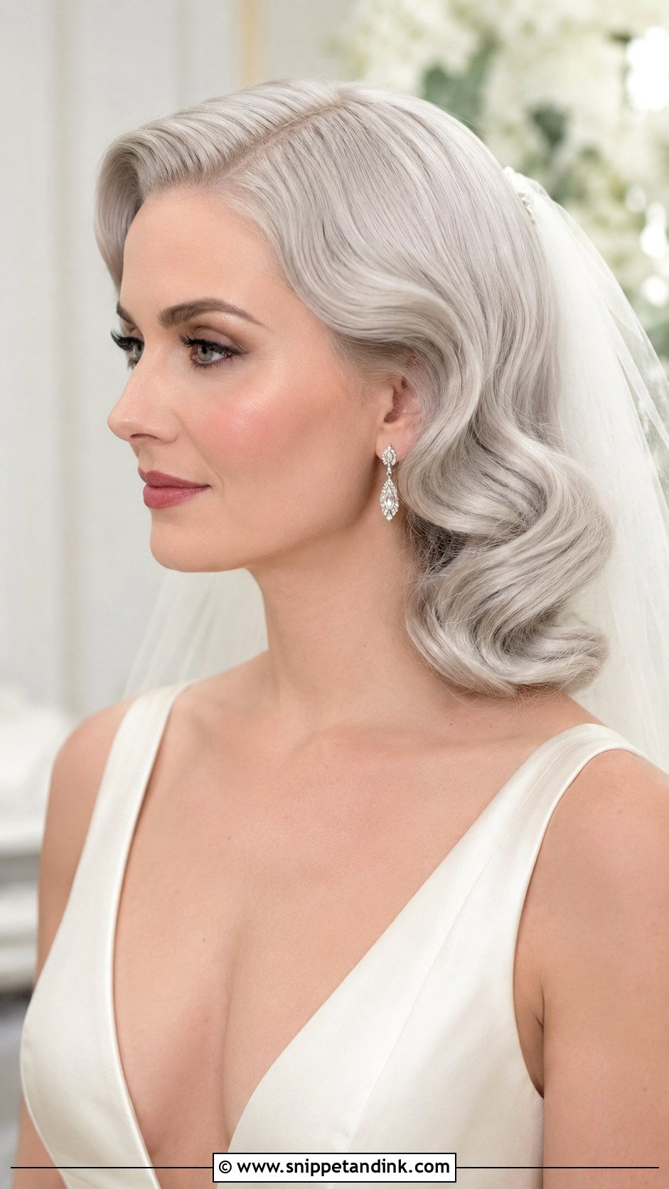 Vintage Waves Wedding Hairstyle For Gray Hair - Snippet and Ink - 15 Wedding Hairstyles for Grey Hair