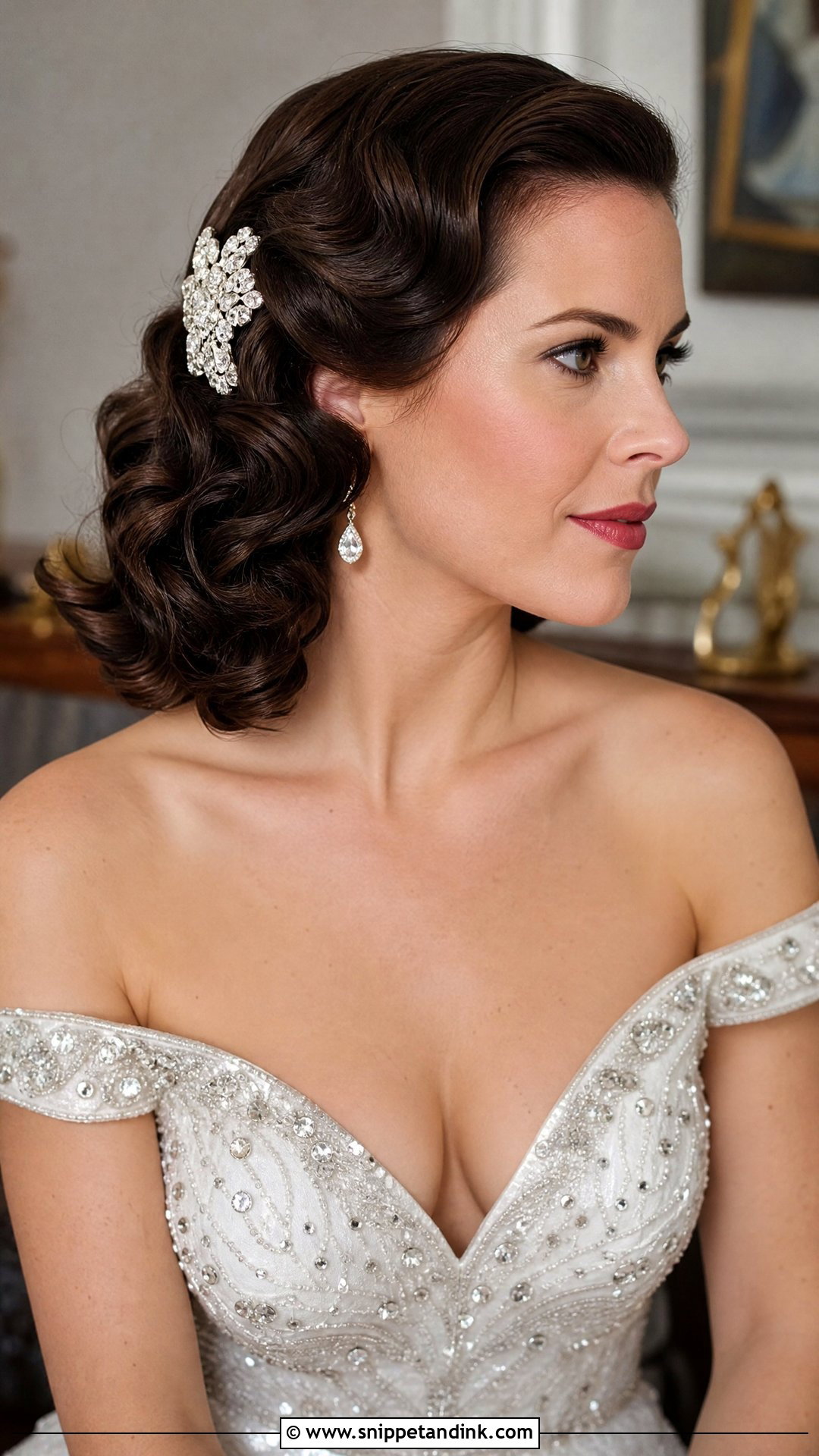 Vintage Waves Wedding Hairstyle for Brown Hair - Snippet and Ink - 20 Wedding Hairstyles Brown Hair