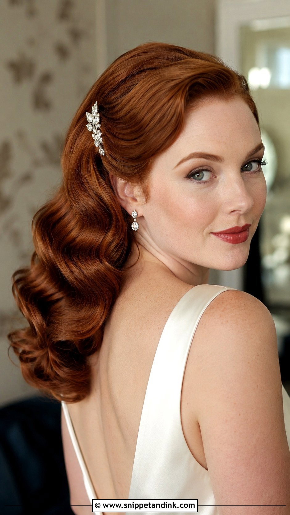Vintage Waves Wedding Hairstyle for Medium Hair - Snippet and Ink - 25 Medium Length Wedding Hair Ideas
