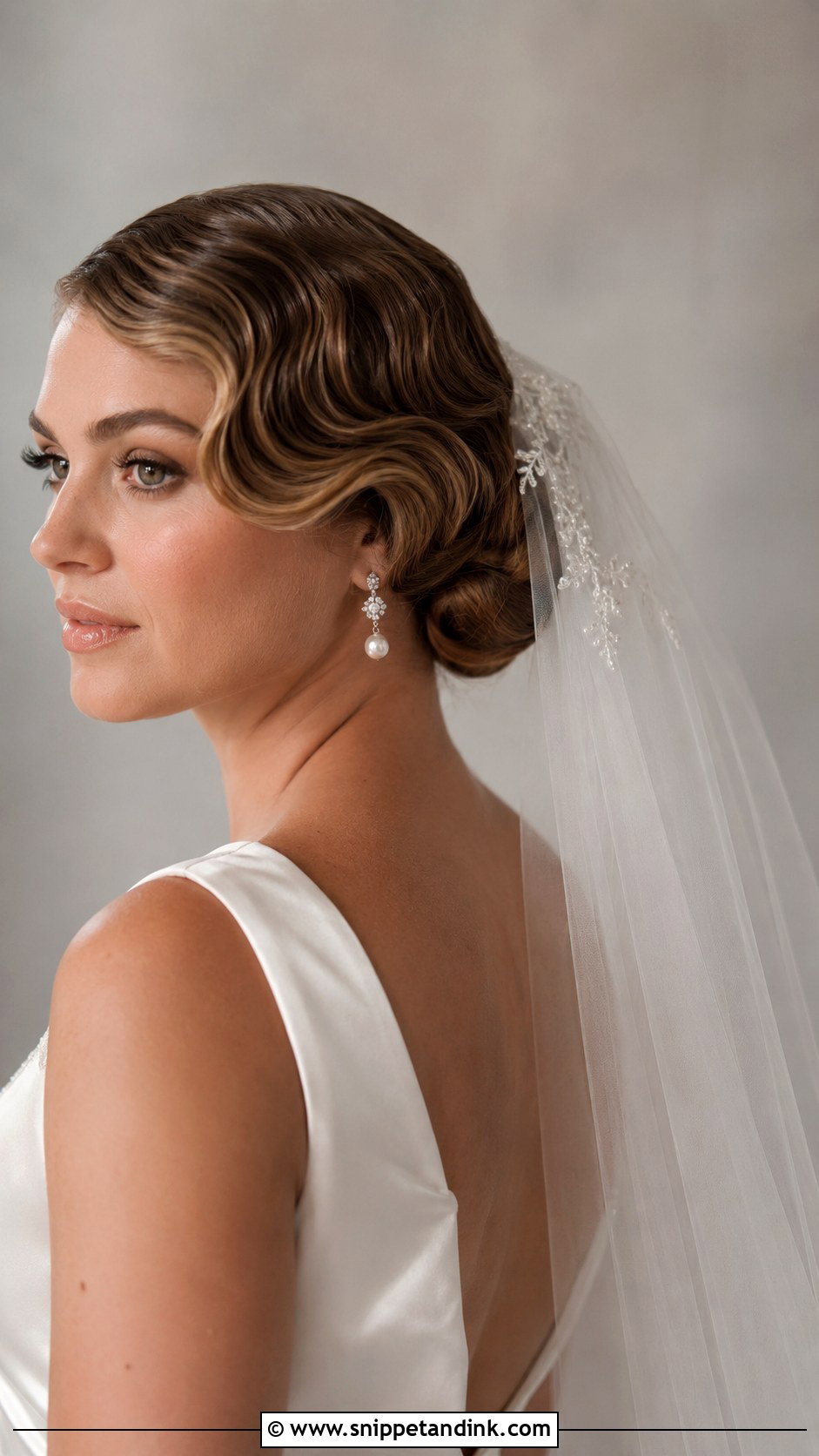 Vintage Waves With Long Veil - Snippet and Ink - 20 1920s Wedding Hair Ideas