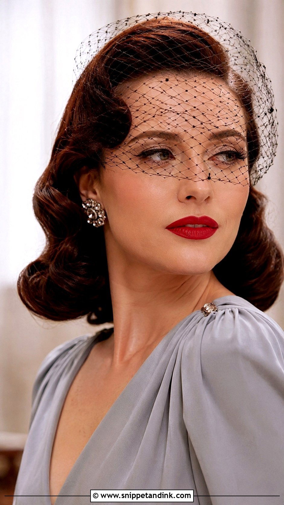 Vintage Waves With a Birdcage Veil - Snippet and Ink - 25 Vintage Waves Wedding Hair