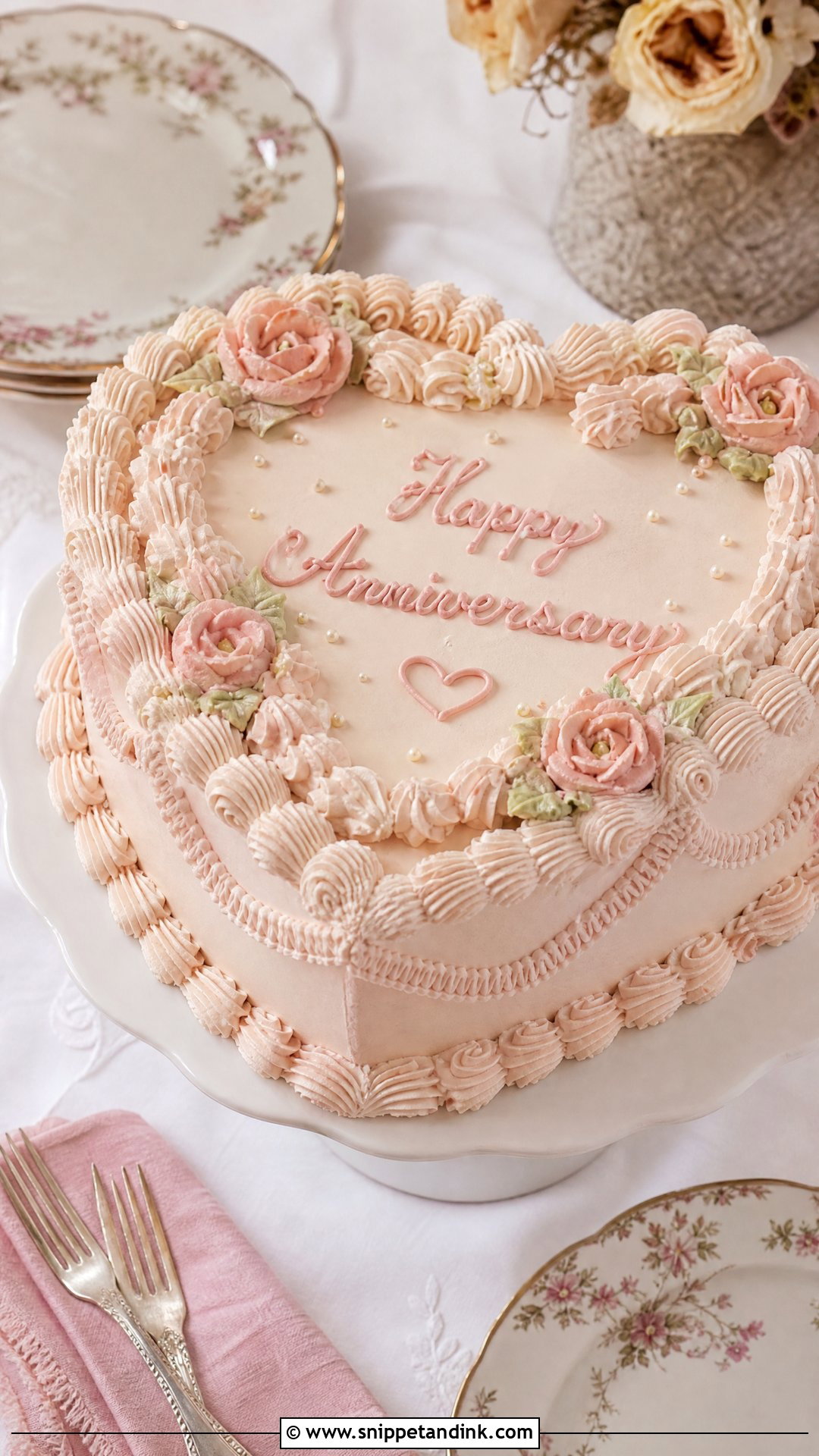 Vintage Wedding Anniversary Cake - Snippet and Ink - 20 Simple Wedding Anniversary Cake Design Ideas