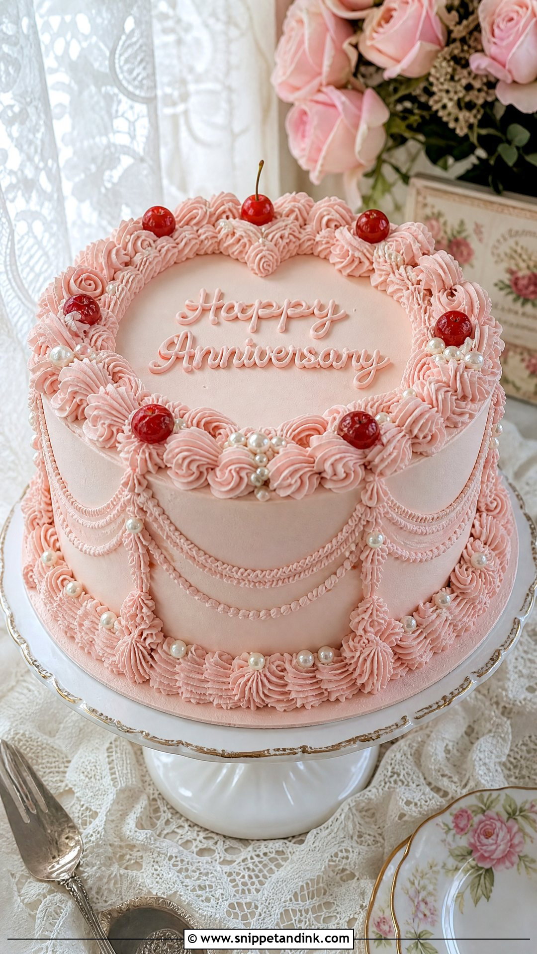 Vintage Wedding Anniversary Cake - Snippet and Ink - 30 Wedding Anniversary Cake Design Ideas