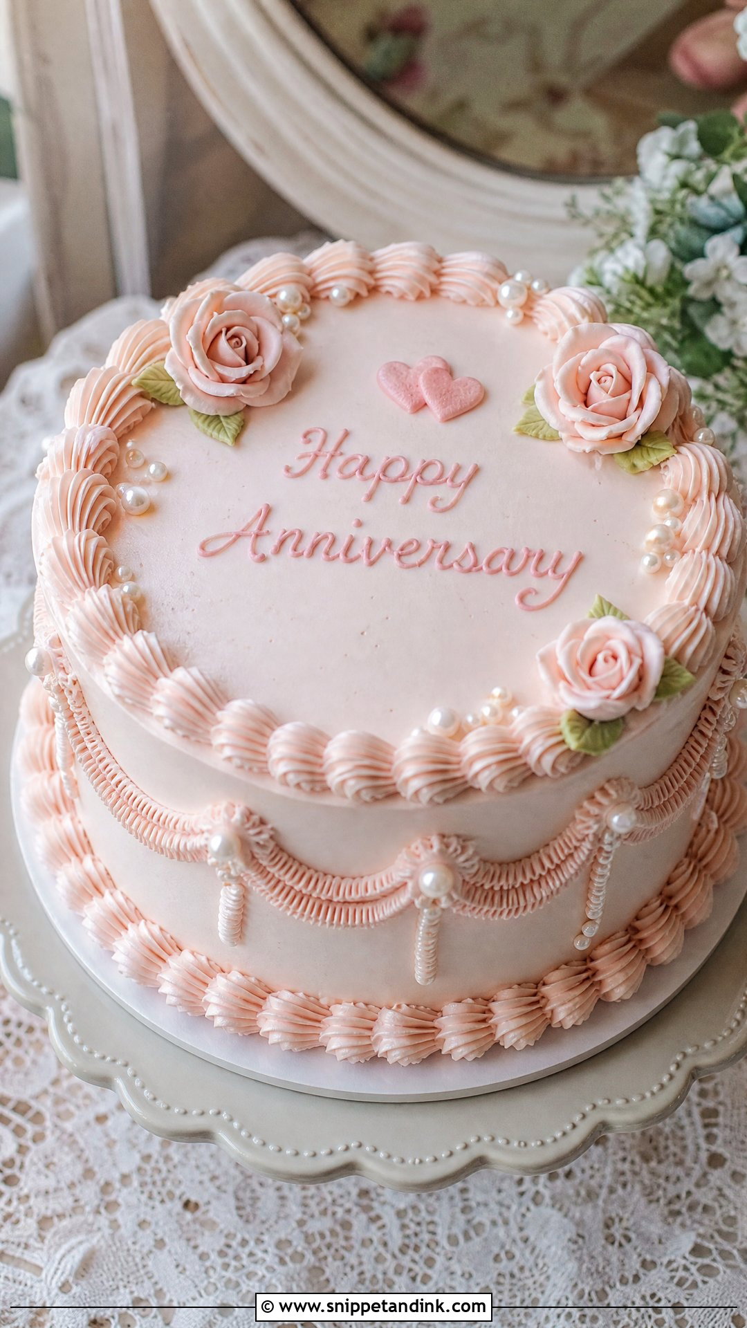 Vintage Wedding Anniversary Cake - Snippet and Ink - 30 Wedding Anniversary Cakes