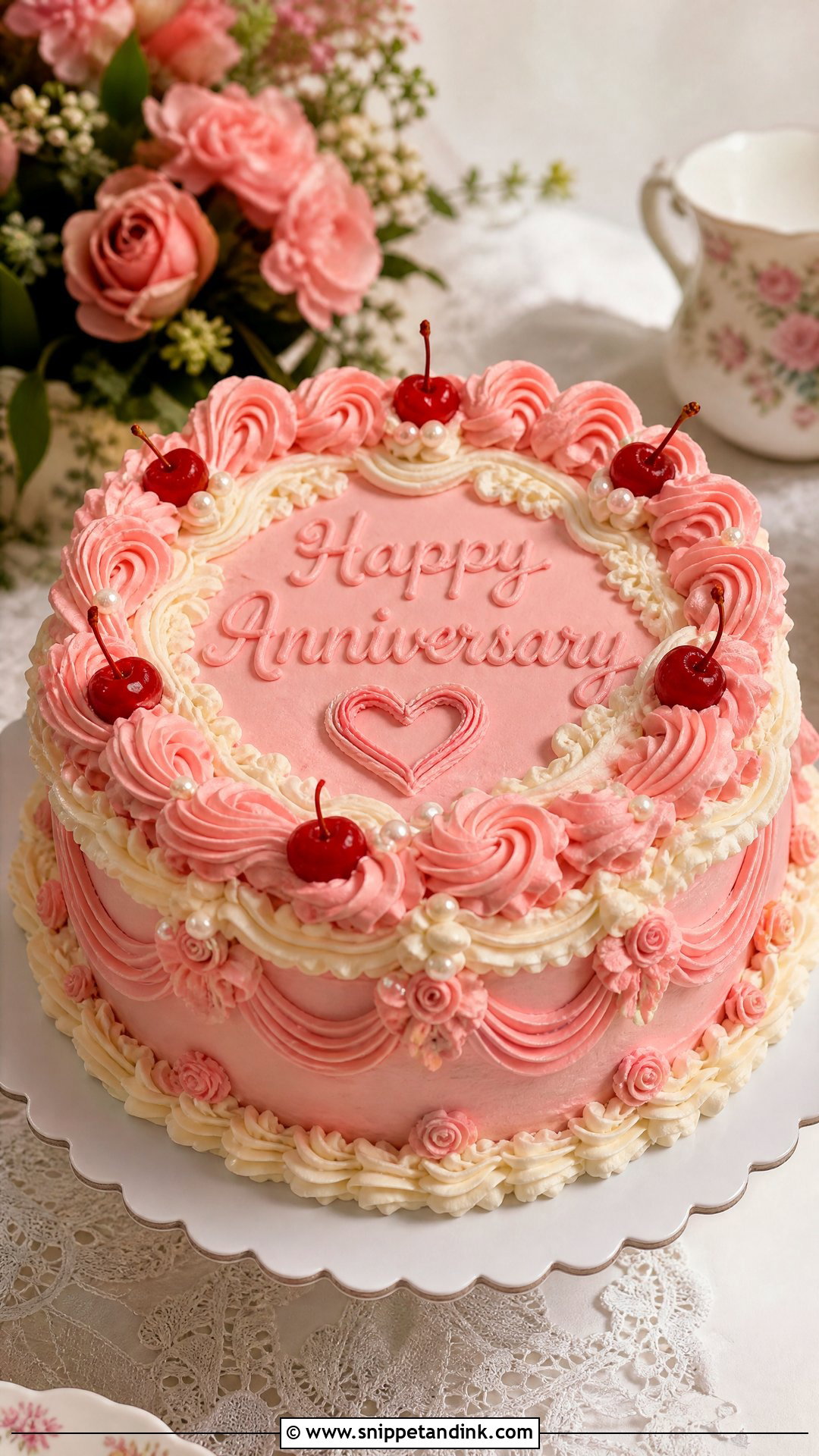 Vintage Wedding Anniversary Cake - Snippet and Ink - 35 Wedding Anniversary Cake Ideas