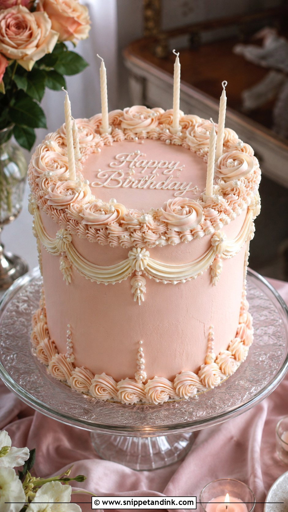 Vintage Wedding Birthday Cake - Snippet and Ink - 20 Wedding Birthday Cake Ideas