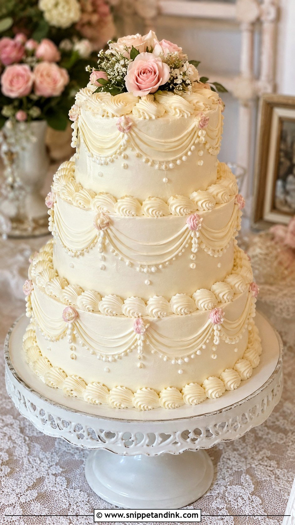 Vintage Wedding Cake - Snippet and Ink - 20 Classic Wedding Cake Ideas
