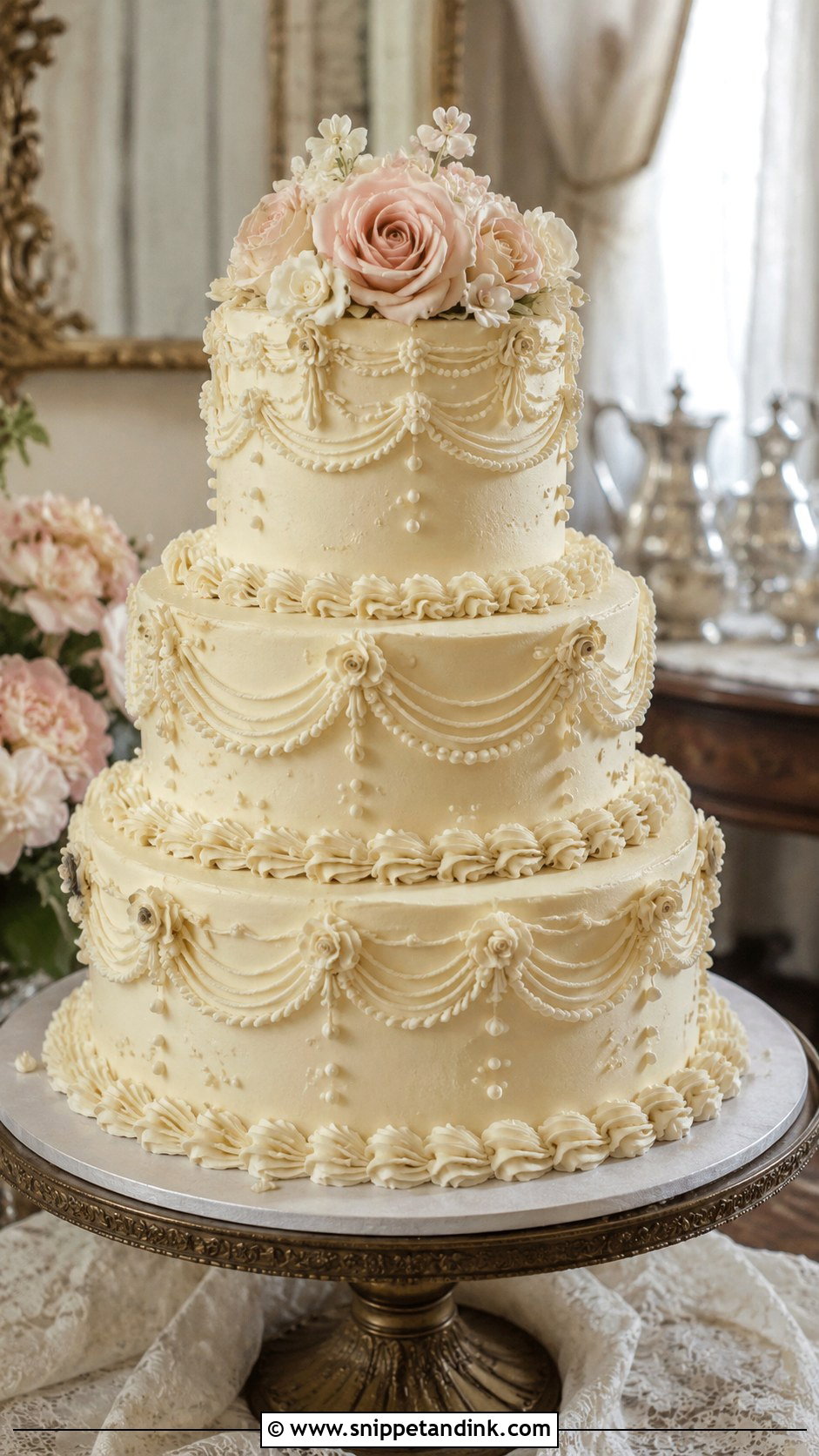 Vintage Wedding Cake - Snippet and Ink - 20 Classical Wedding Cake Ideas