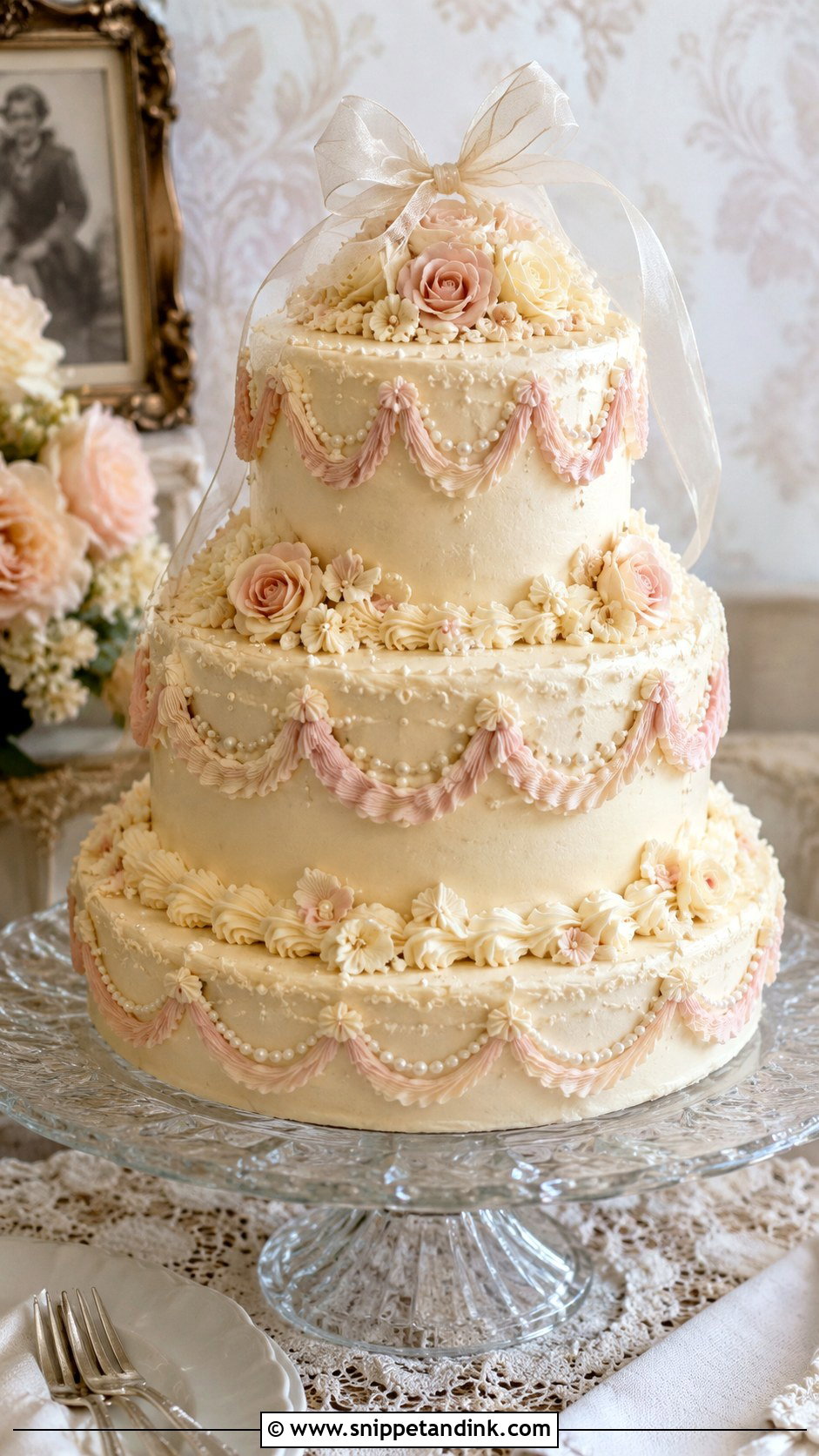 Vintage Wedding Cake - Snippet and Ink - 20 Wedding Cake Chart
