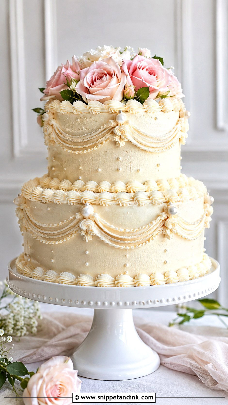 Vintage Wedding Cake - Snippet and Ink - 20 Wedding Cake Decoration Ideas