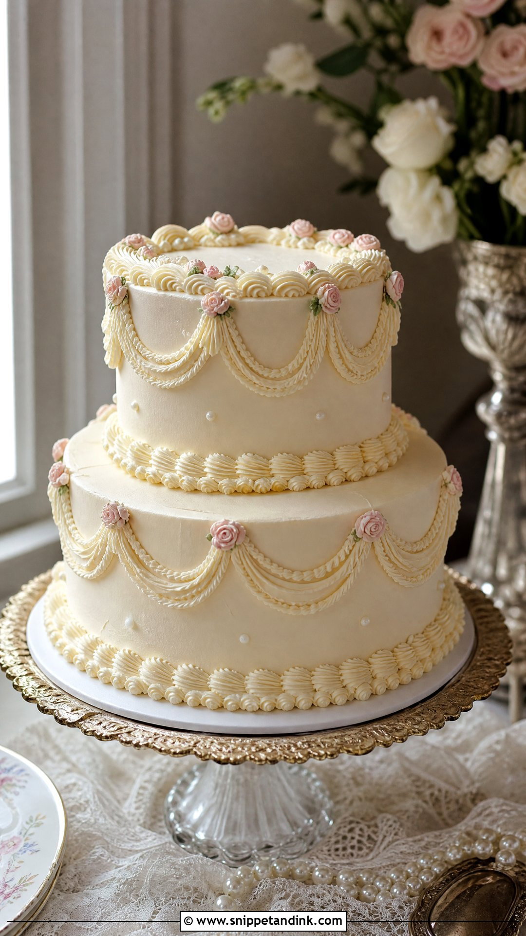 Vintage Wedding Cake - Snippet and Ink - 30 Simple Wedding Cake Ideas