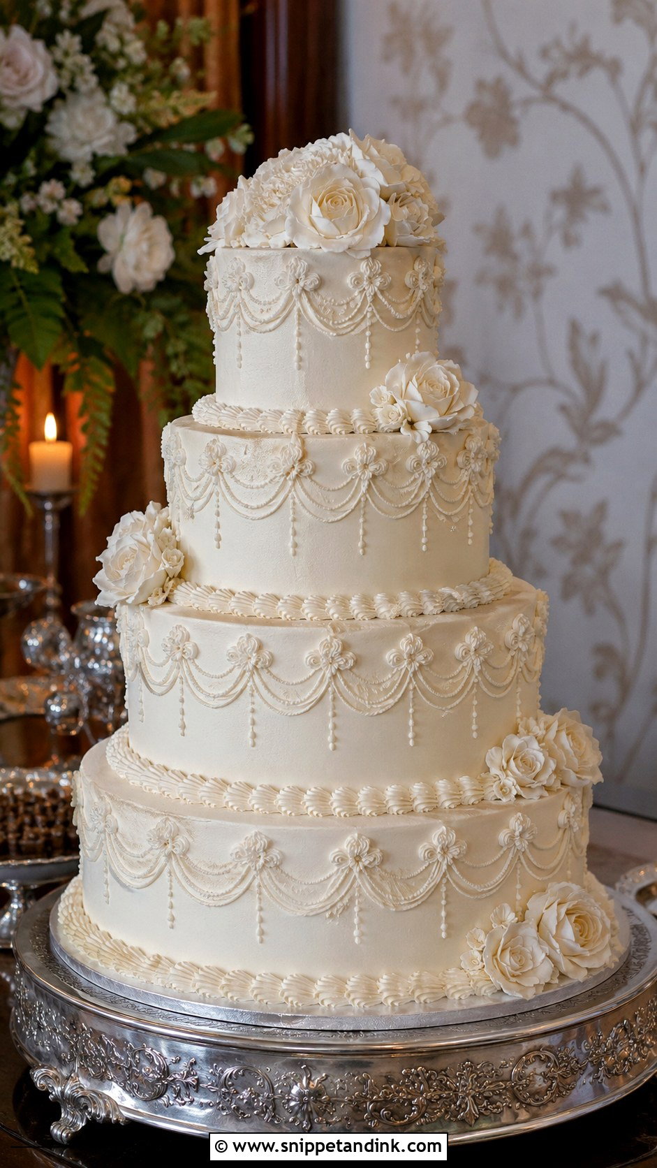 Vintage Wedding Cake - Snippet and Ink - 20 Dramatic Wedding Cake Ideas