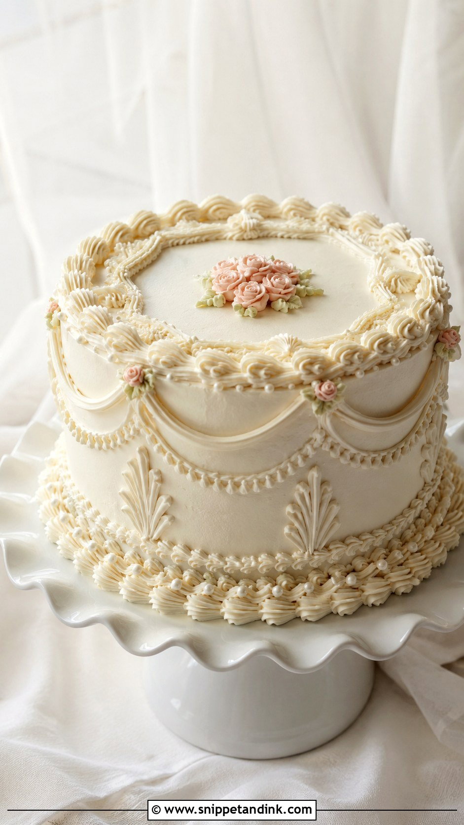 Vintage Wedding Cake - Snippet and Ink - 20 Elegant Wedding Cake Designs