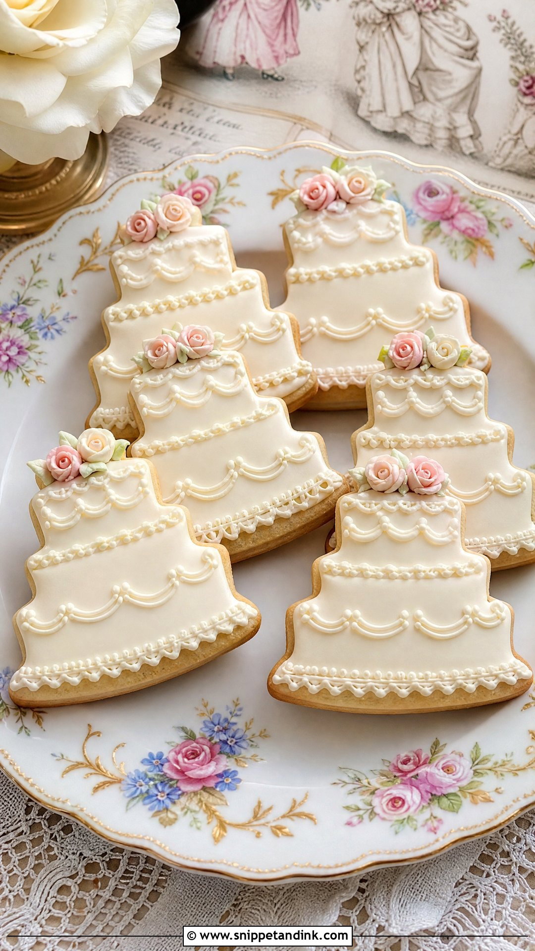 Vintage Wedding Cake Cookies - Snippet and Ink - 30 Wedding Cake Cookies