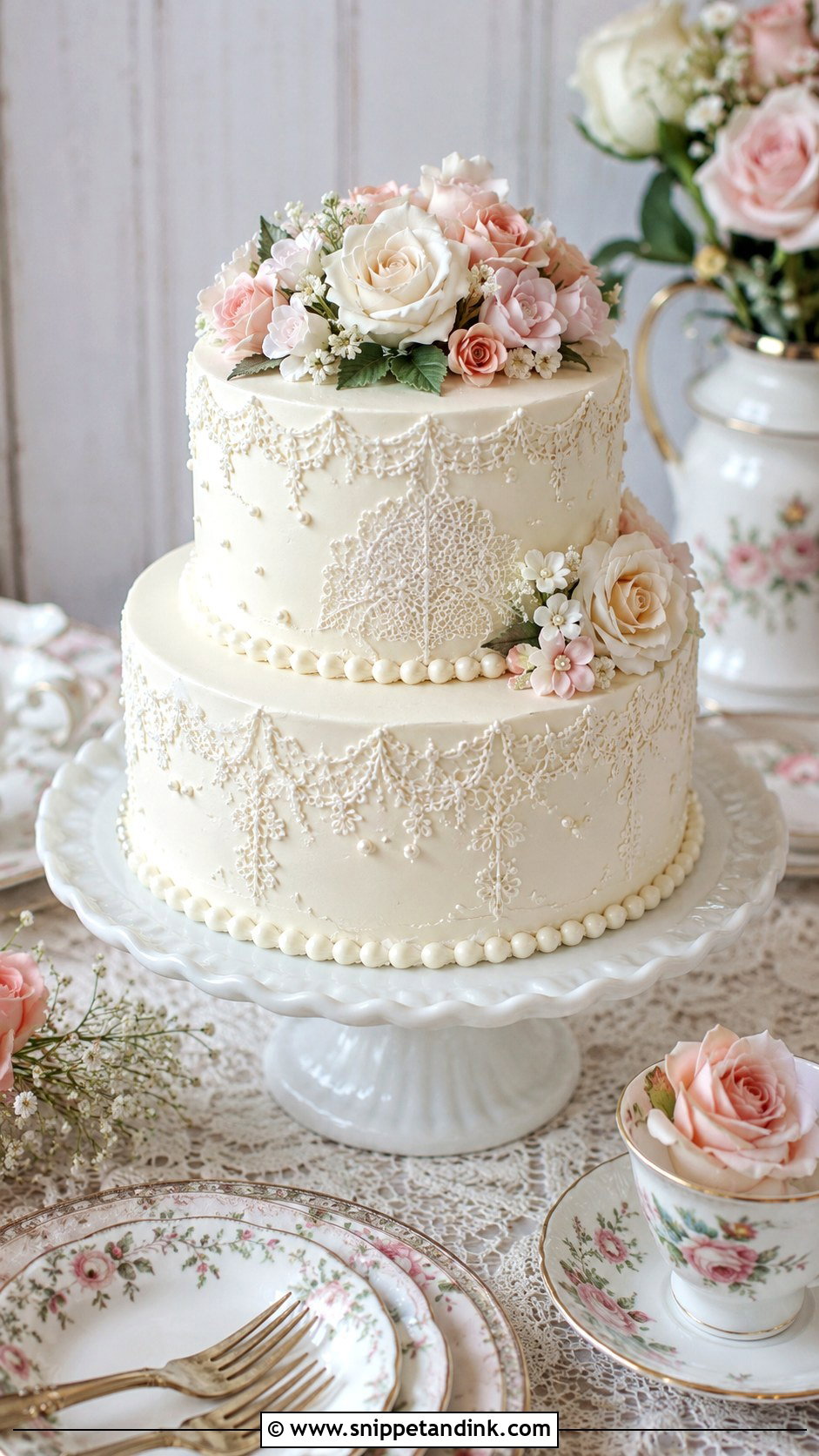 Vintage Wedding Cake Plate - Snippet and Ink - 20 Wedding Cake Plate Ideas