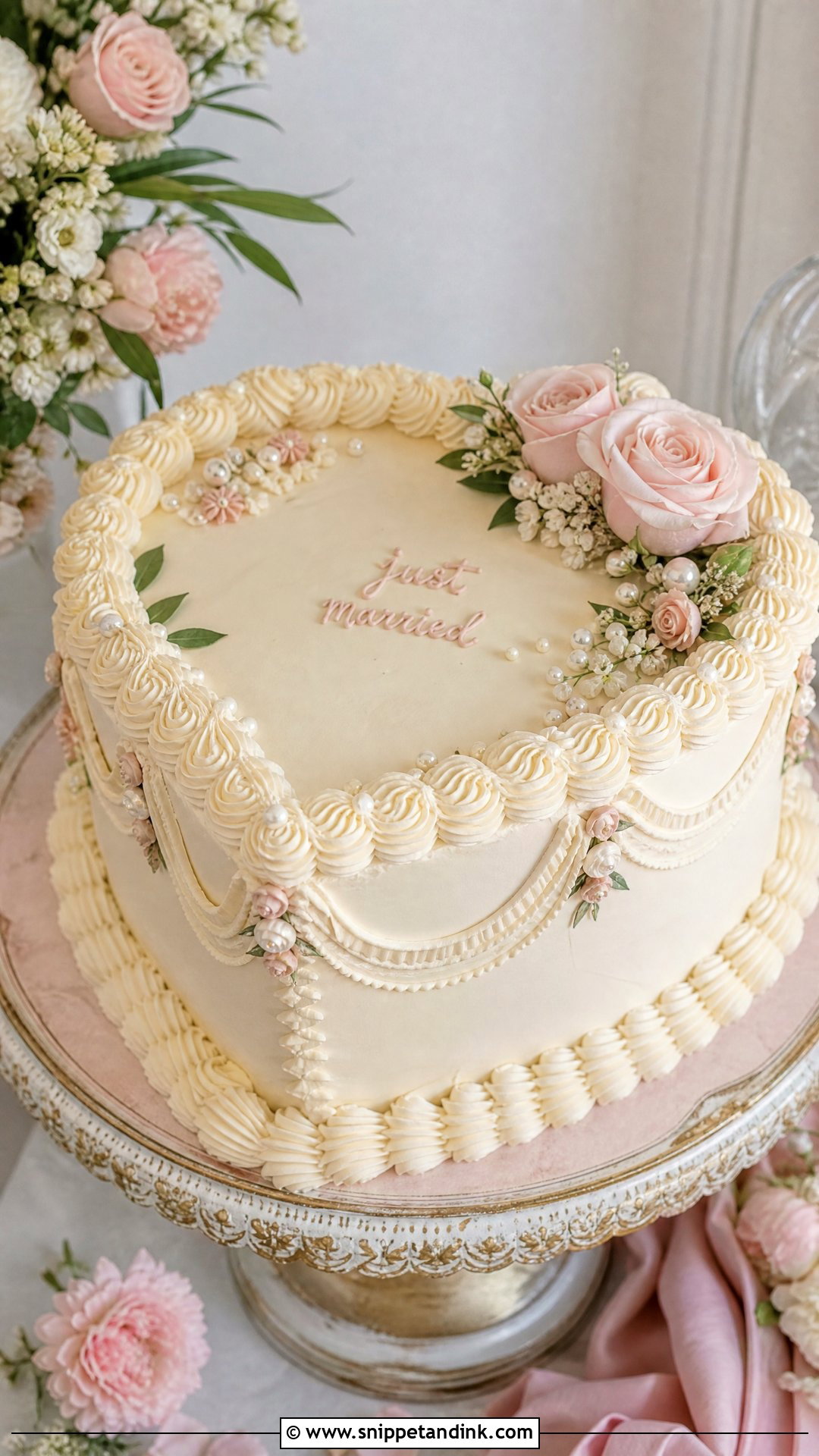 Vintage Wedding Cake With Flowers - Snippet and Ink - 35 Cakes with Flowers for Wedding
