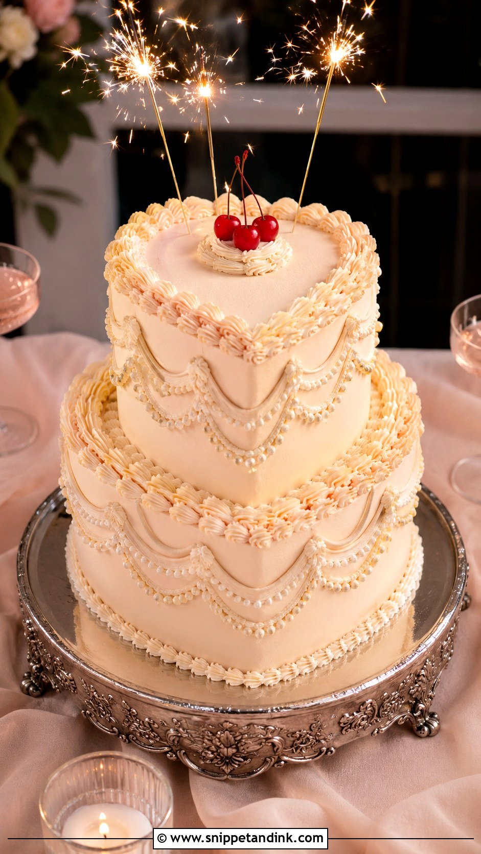 Vintage Wedding Cake With Sparklers - Snippet and Ink - 20 Cake Ideas with Sparklers for Wedding