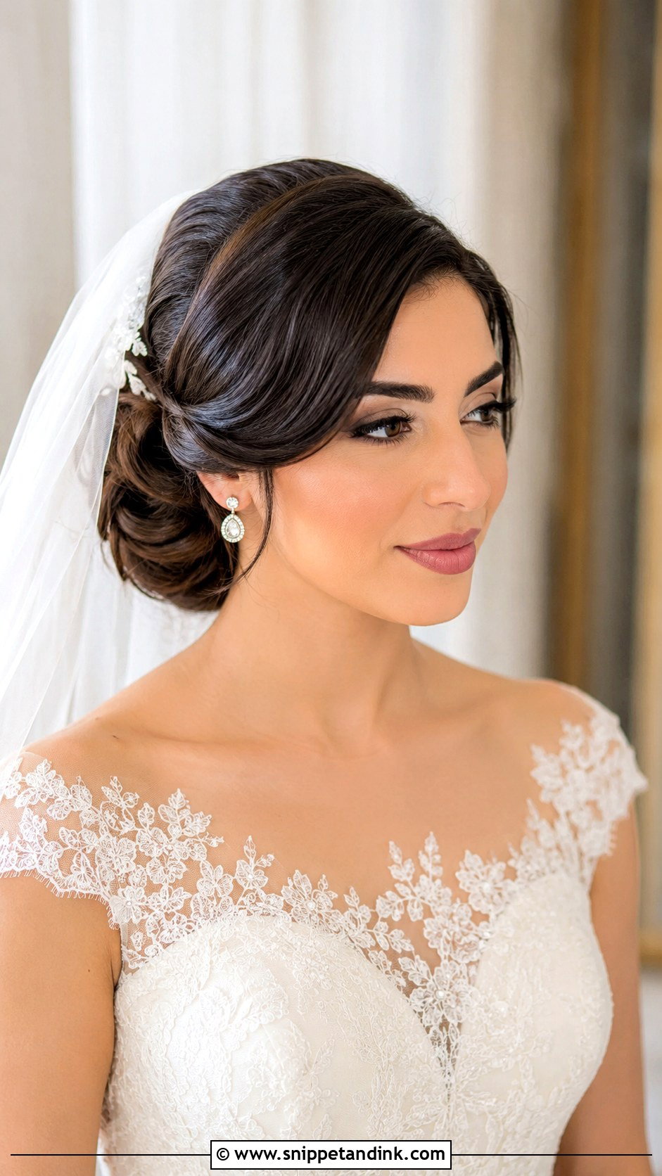 Vintage Wedding Chignon With Veil - Snippet and Ink - 15 Vintage Wedding Hair Updo Ideas
