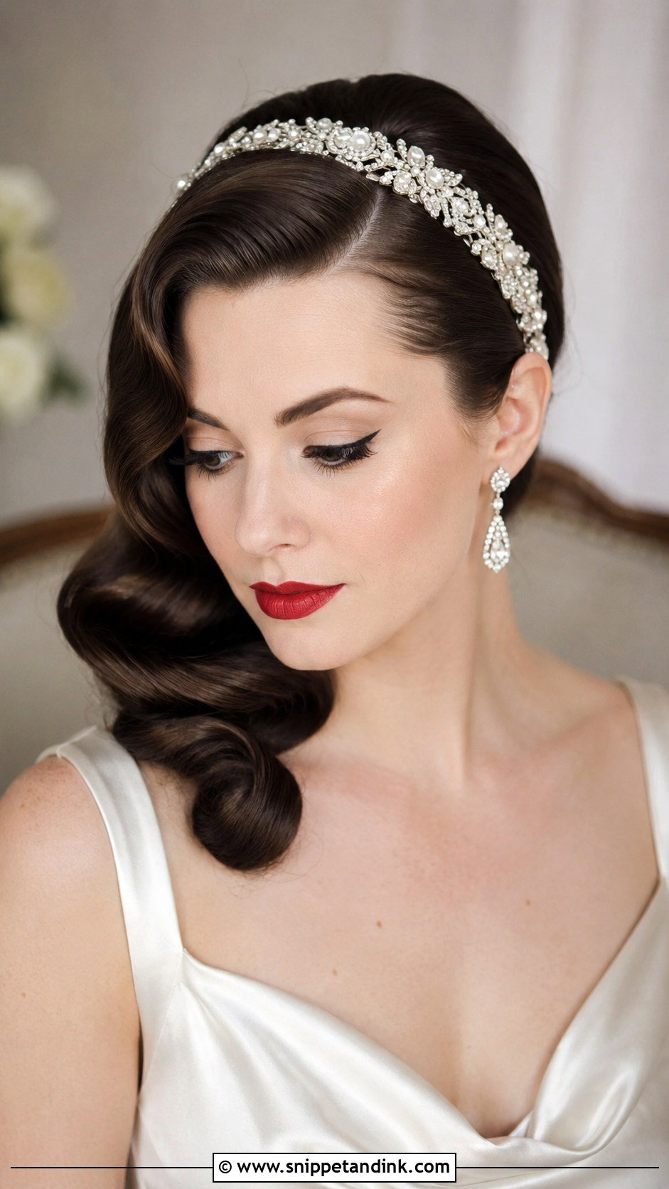 Vintage Wedding Hairstyle With Headband - Snippet and Ink - 20 Headband Wedding Hairstyles