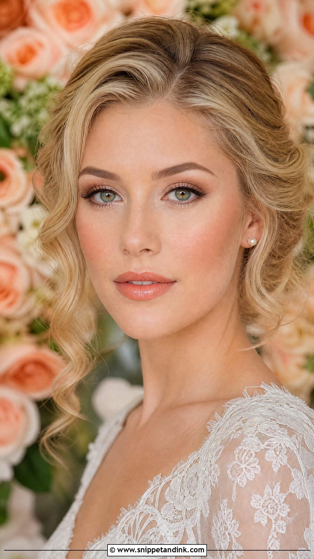 Vintage Wedding Makeup With Peach Lip - Snippet and Ink - 25 Vintage Wedding Makeup Ideas