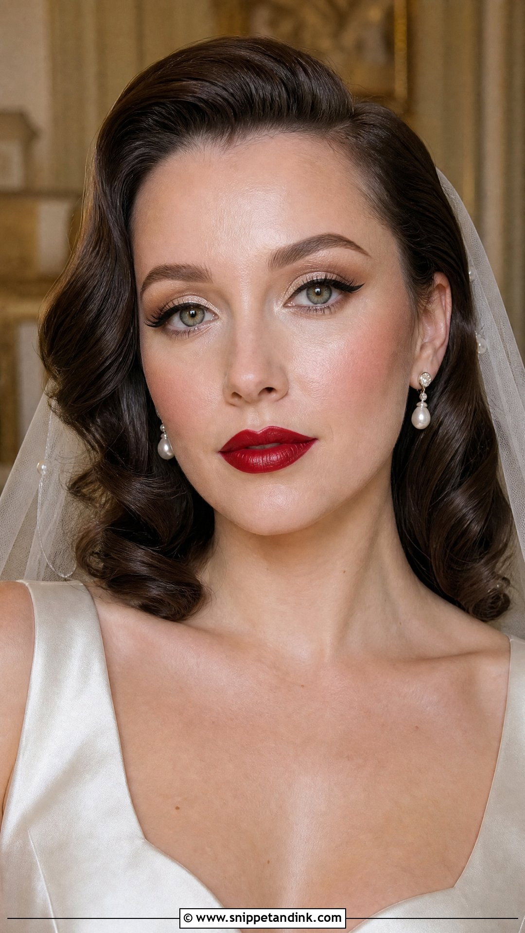 Vintage Wedding Makeup With Red Lip - Snippet and Ink - 25 Vintage Wedding Makeup Ideas