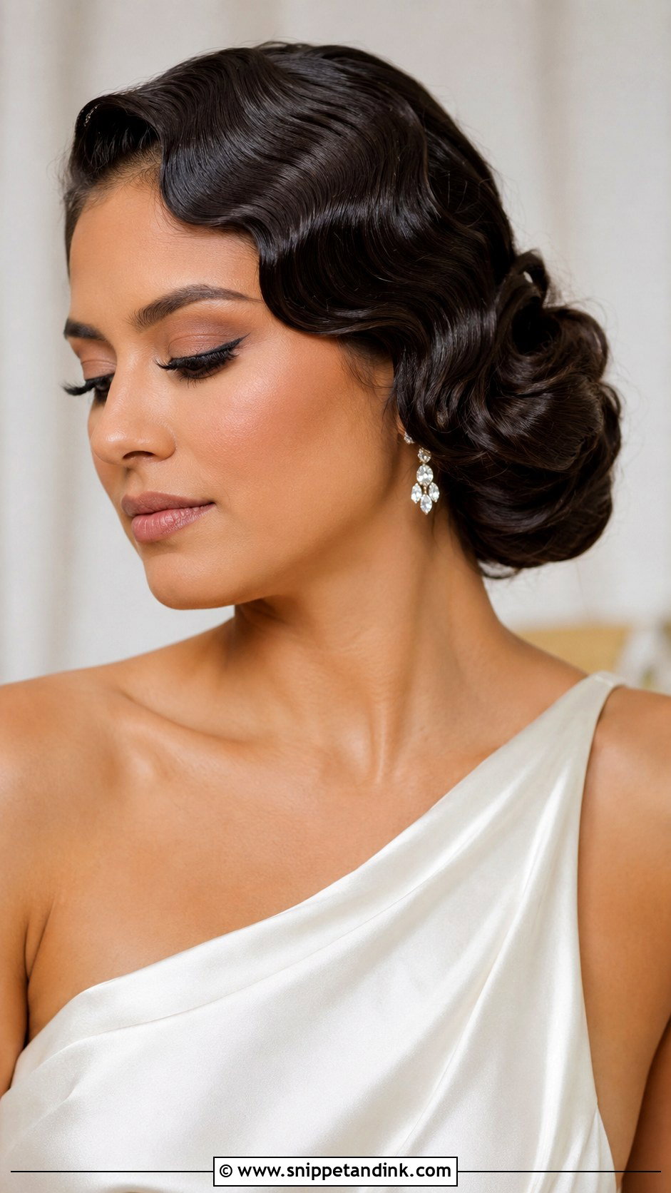 Vintage Wedding Marcel Wave Side Bun - Snippet and Ink - 15 Vintage Wedding Hair Updo Ideas