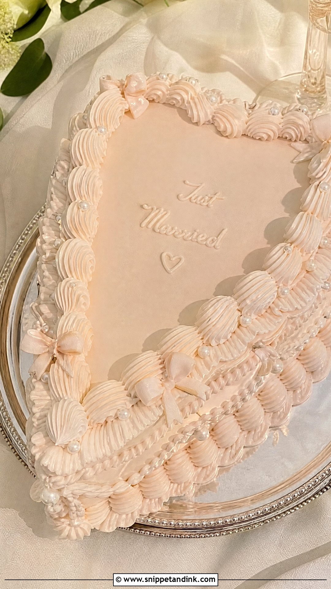 Vintage Wedding Sheet Cake - Snippet and Ink - 20 Wedding Sheet Cake Ideas
