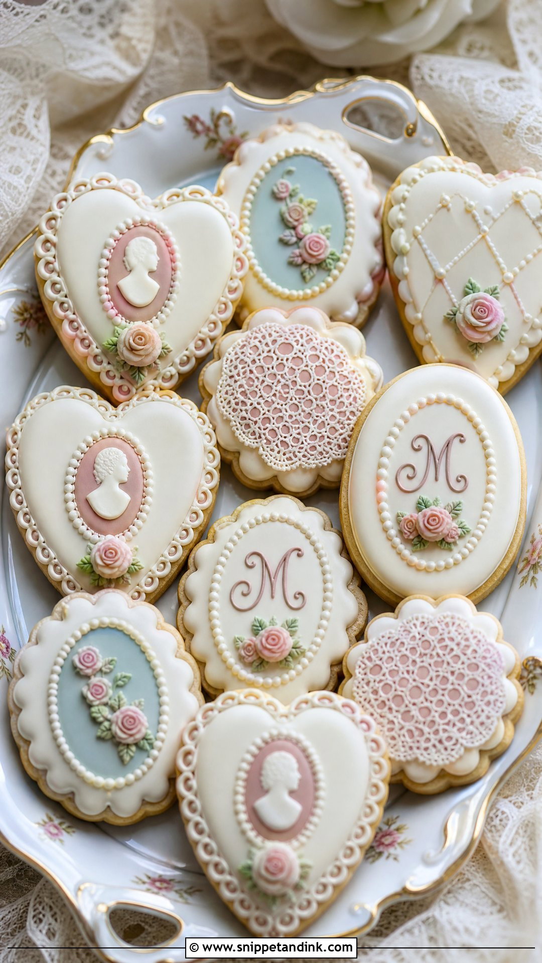 Vintage Wedding Sugar Cookies - Snippet and Ink - 20 Wedding Sugar Cookies