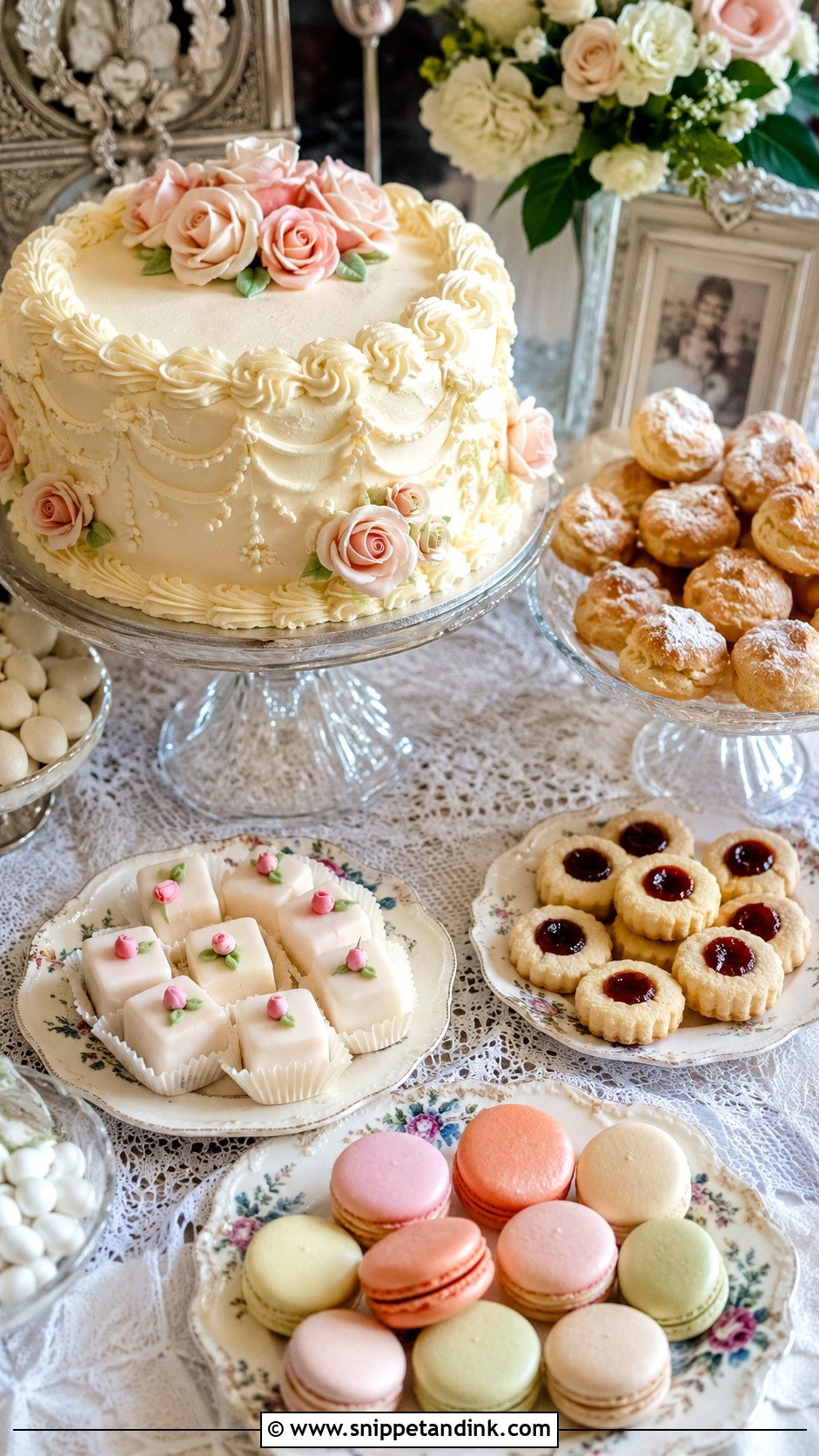 Vintage Wedding Sweet Table - Snippet and Ink - 30 Wedding Sweet Table Ideas