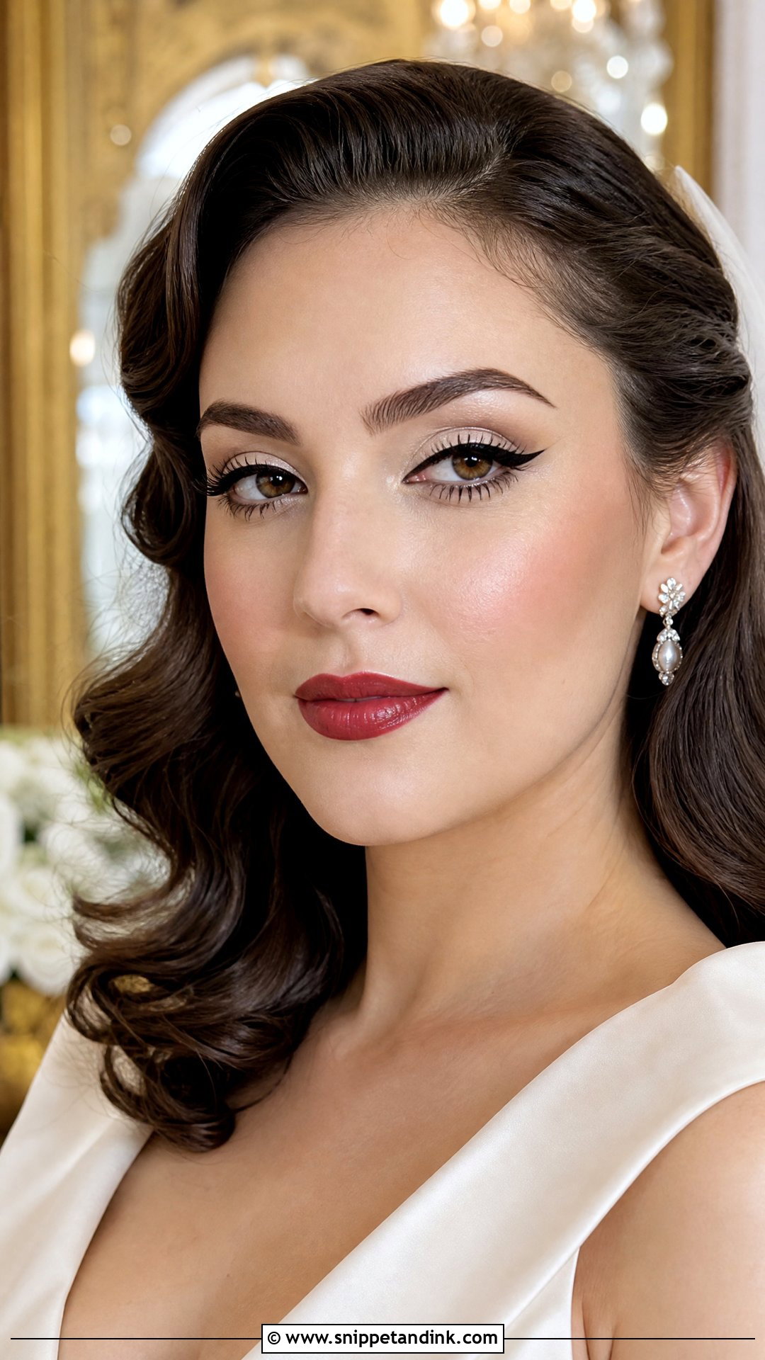 Vintage Winged Eyeliner Wedding Makeup - Snippet and Ink - 20 Winged Eyeliner Wedding Makeup Ideas