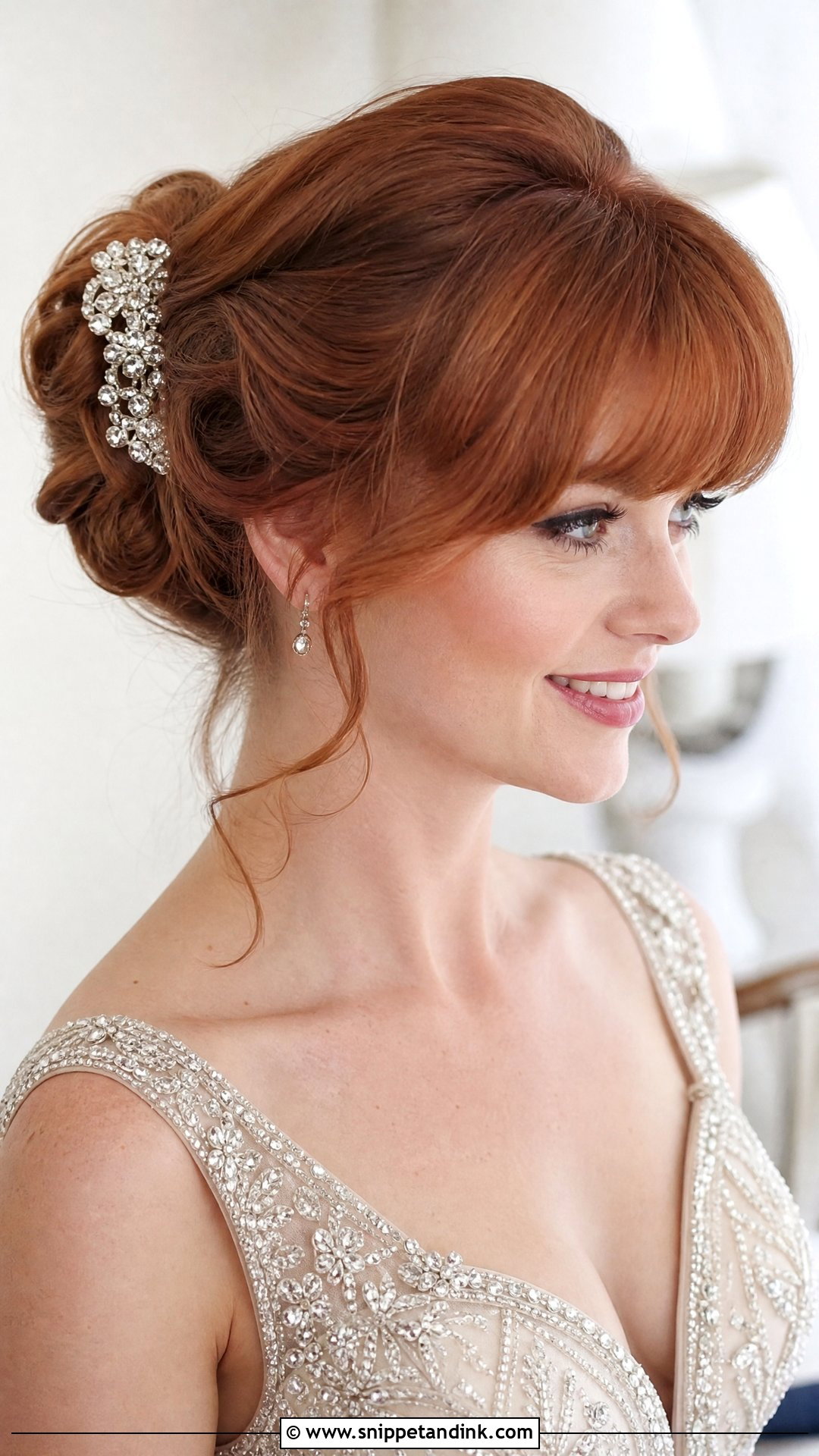 Voluminous Bangs With an Updo - Snippet and Ink - 20 Wedding Hair Front Ideas