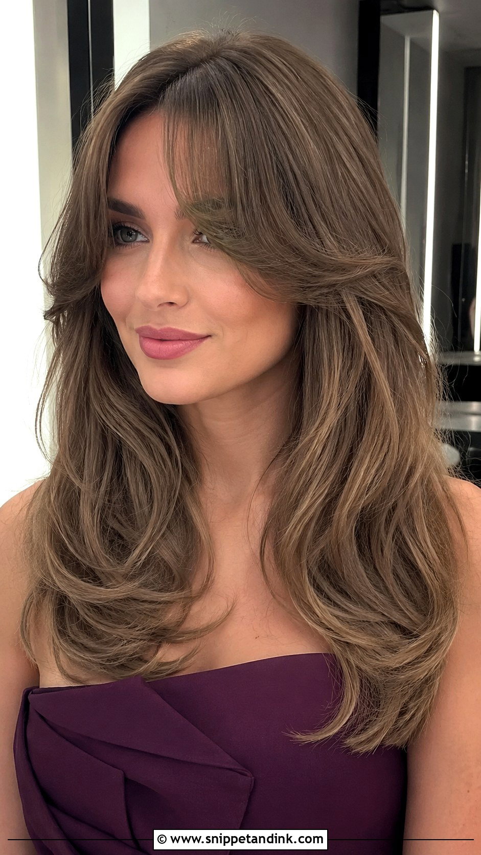 Voluminous Blowout with Curtain Bangs - Snippet and Ink - 20 Mother of the Groom Hairstyles Medium Wedding Mom Hair