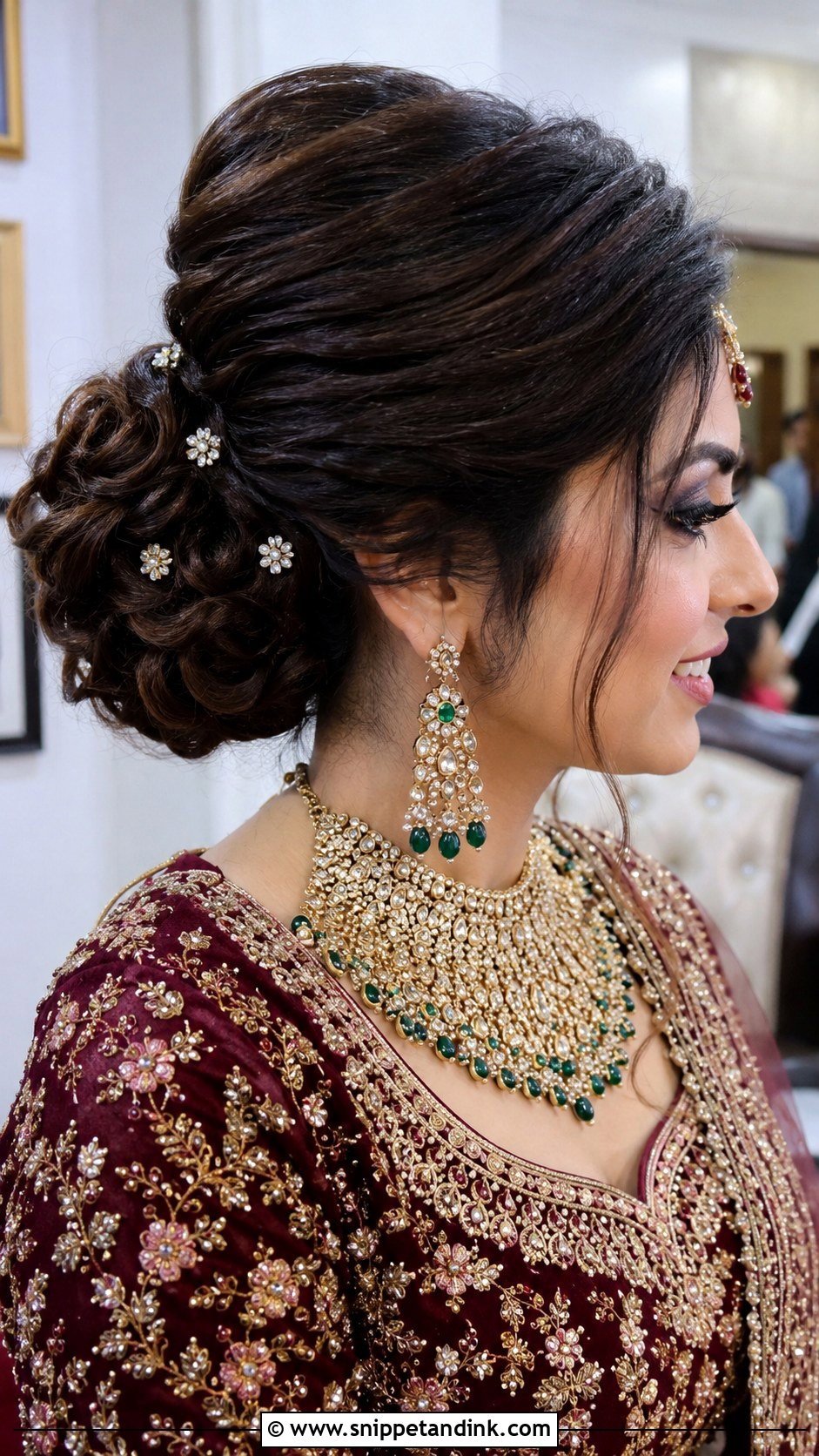 Voluminous Bouffant Bun - Snippet and Ink - 20 Indian Bridal Bun Ideas