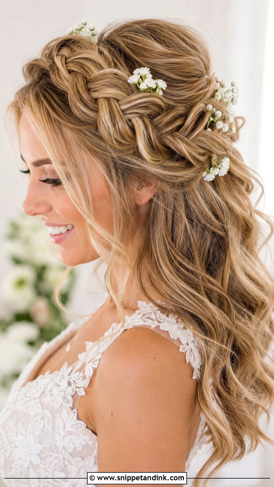 Voluminous Braided Crown Bridal Hair - Snippet and Ink - 15 Volume Bridal Hair Ideas