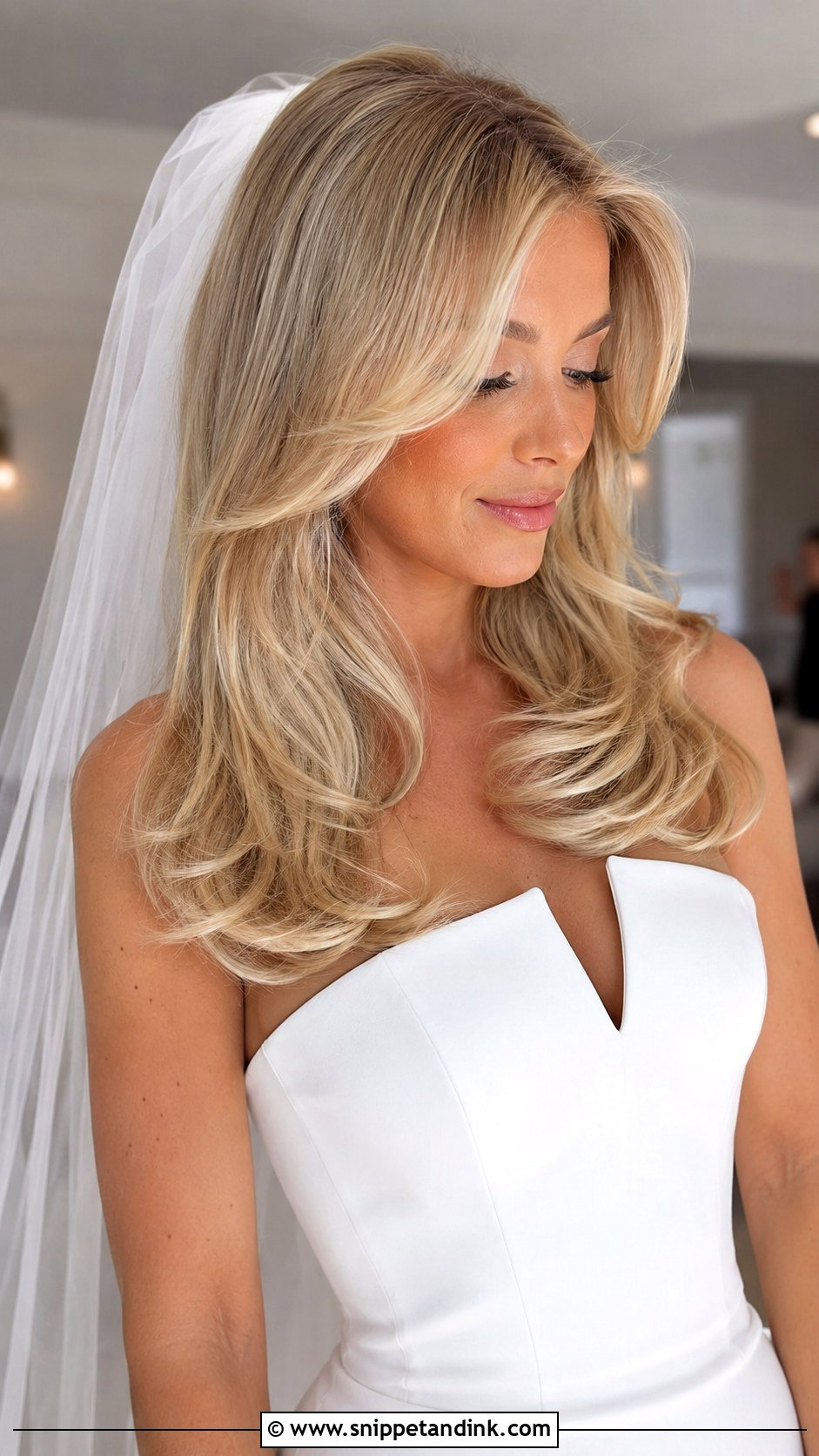 Voluminous Bridal Blowout - Snippet and Ink - 15 Long Face Bridal Hairstyles