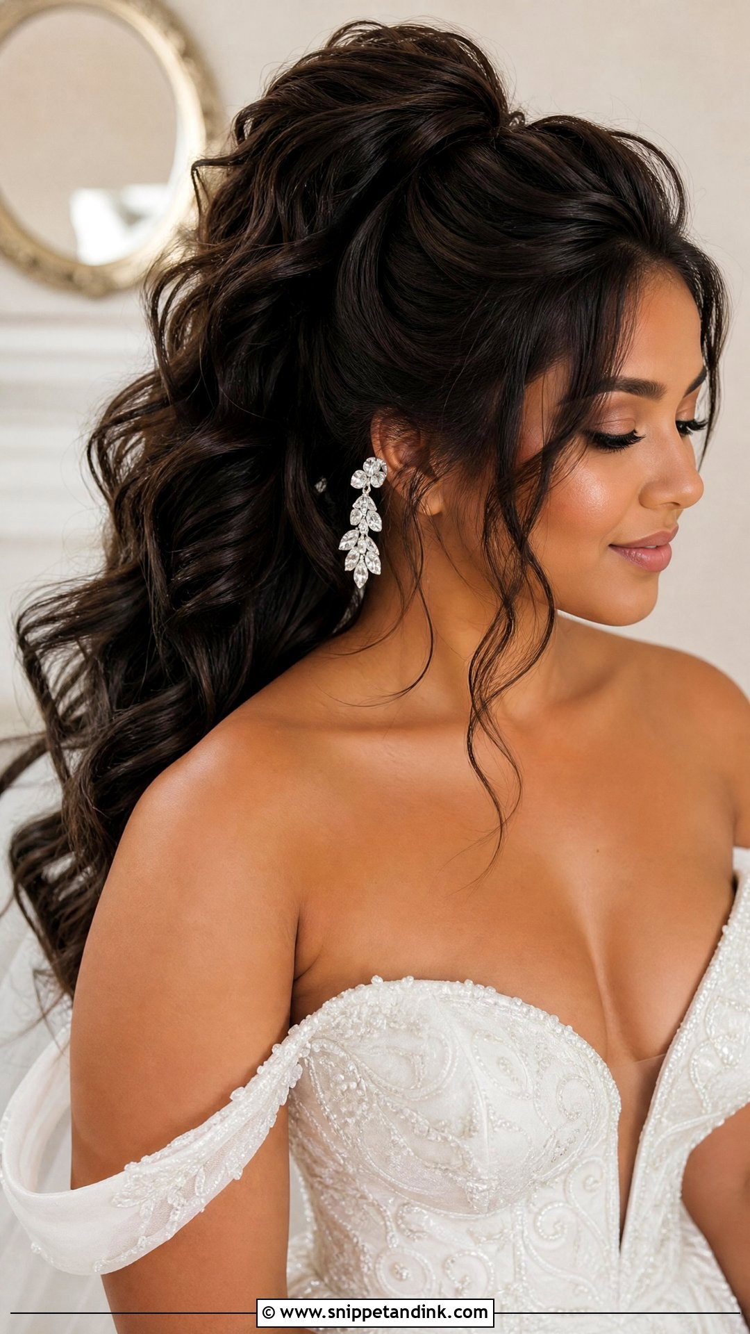 Voluminous Bridal High Ponytail - Snippet and Ink - 15 Bridal High Ponytail Wedding Hairstyles