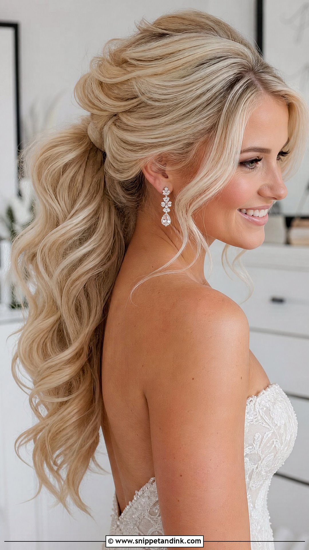 Voluminous Bridal Ponytail - Snippet and Ink - 15 Bridal Pony Hairstyles