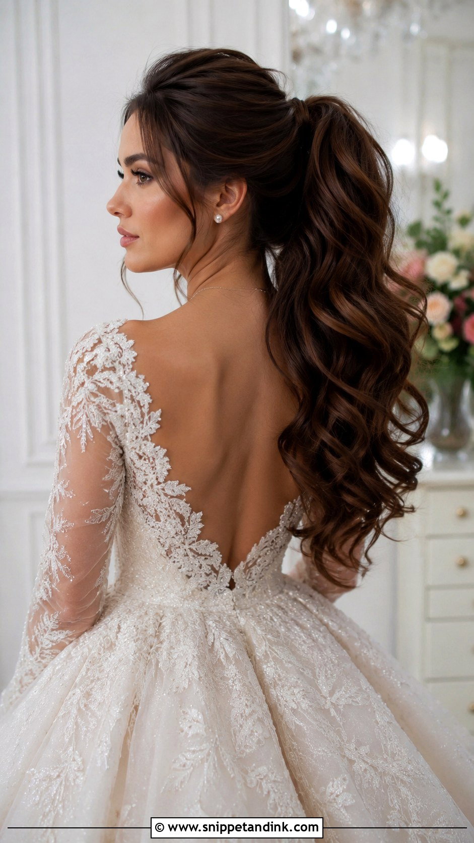 Voluminous Bridal Ponytail - Snippet and Ink - 25 Bride Ponytail Hairstyles