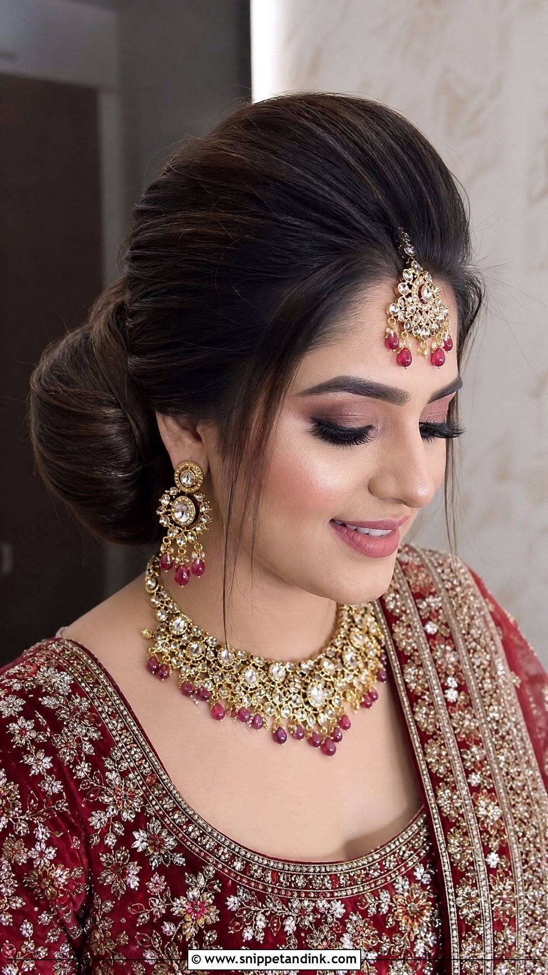 Voluminous Bun With Puff - Snippet and Ink - 20 Indian Wedding Bun Bridal Hairstyle Ideas