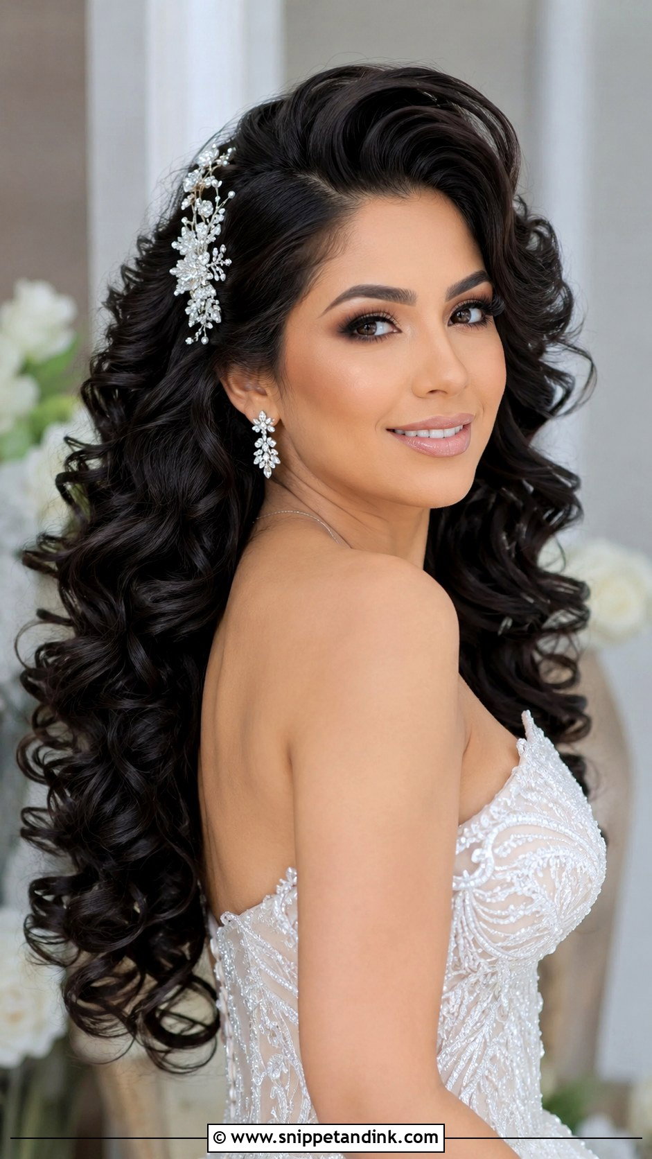 Voluminous Curls Open Hairstyle for Bride - Snippet and Ink - 25 Open Hairstyles for Bride