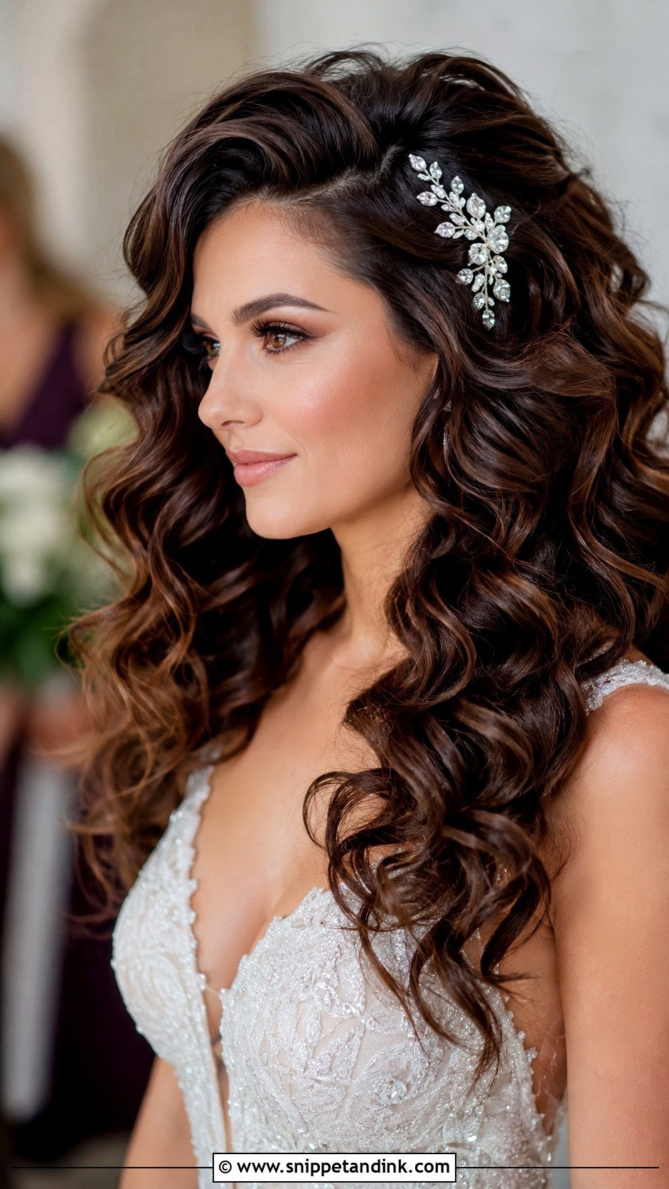 Voluminous Curls Wedding Hairstyle - Snippet and Ink - 30 Bridal Hair Inspiration Ideas