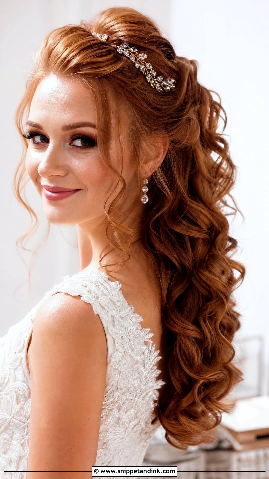 Voluminous Curls With Half Updo - Snippet and Ink - 20 Simple Long Hair Wedding Hairstyles