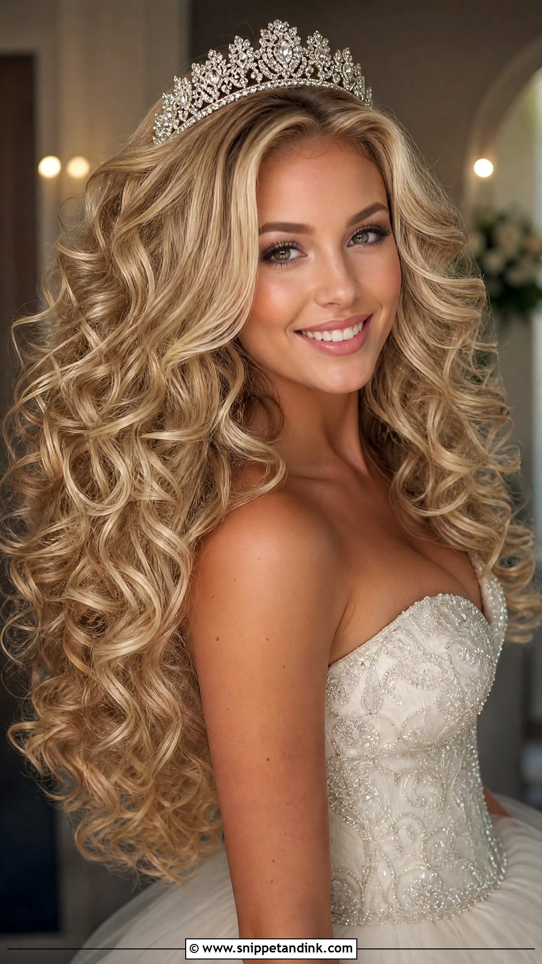 Voluminous Curls With Tiara - Snippet and Ink - 20 Debutante Hairstyles