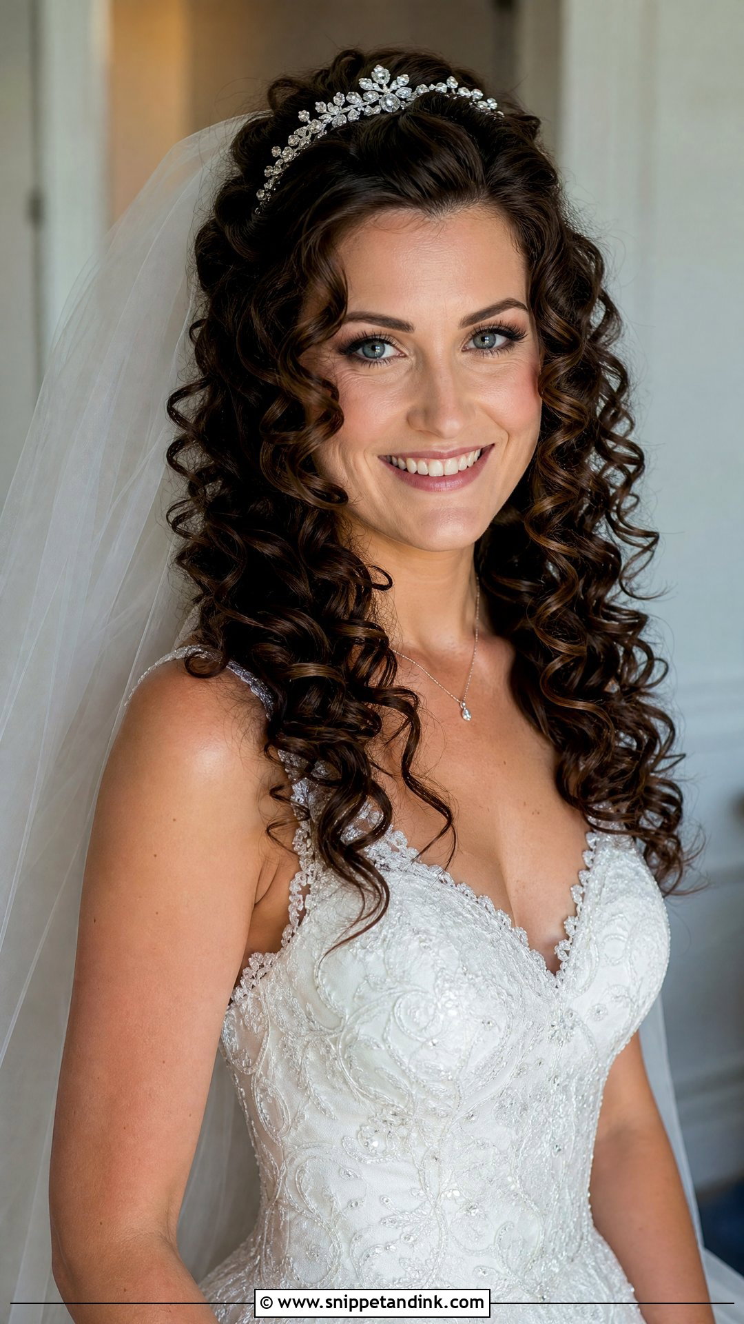 Voluminous Curls With Veil - Snippet and Ink - 20 New Bridal Hairstyle Ideas