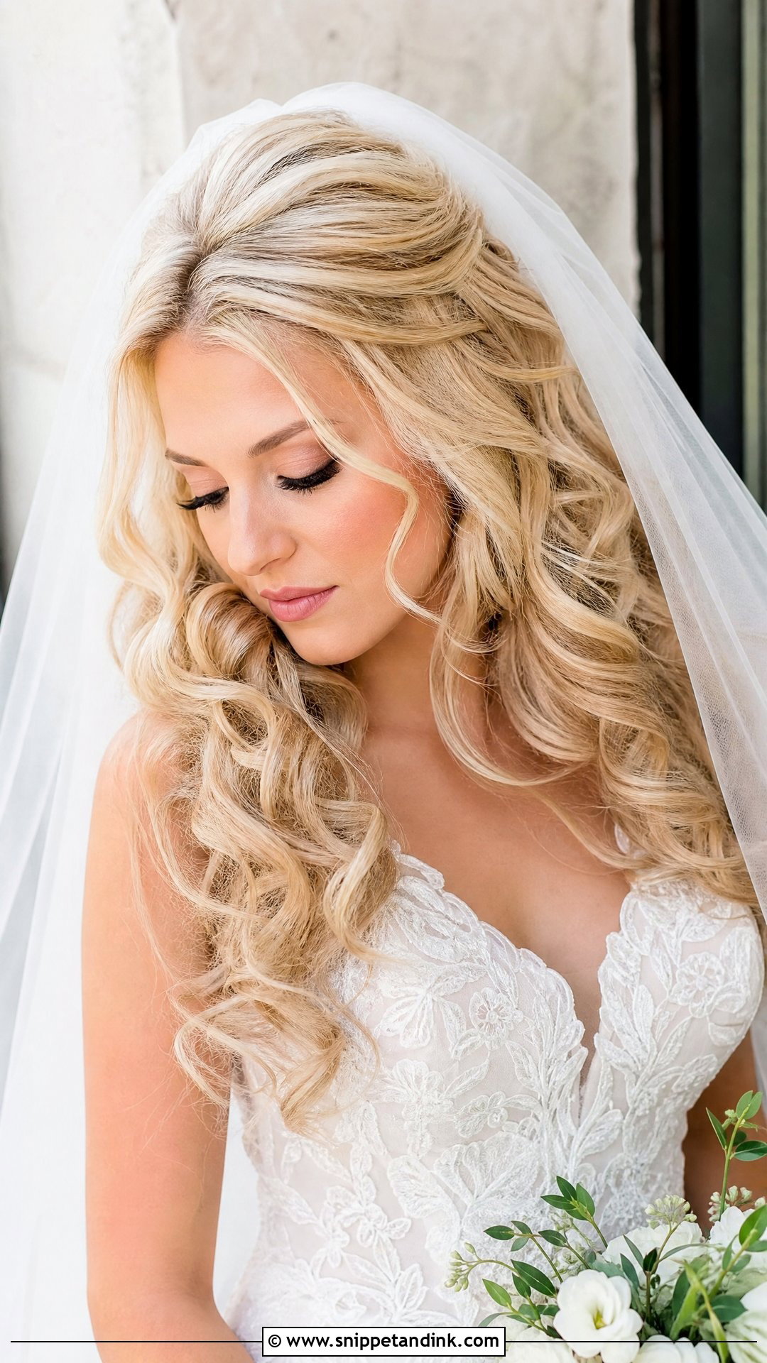 Voluminous Curls With Veil - Snippet and Ink - 20 Voluminous Wedding Hair Ideas